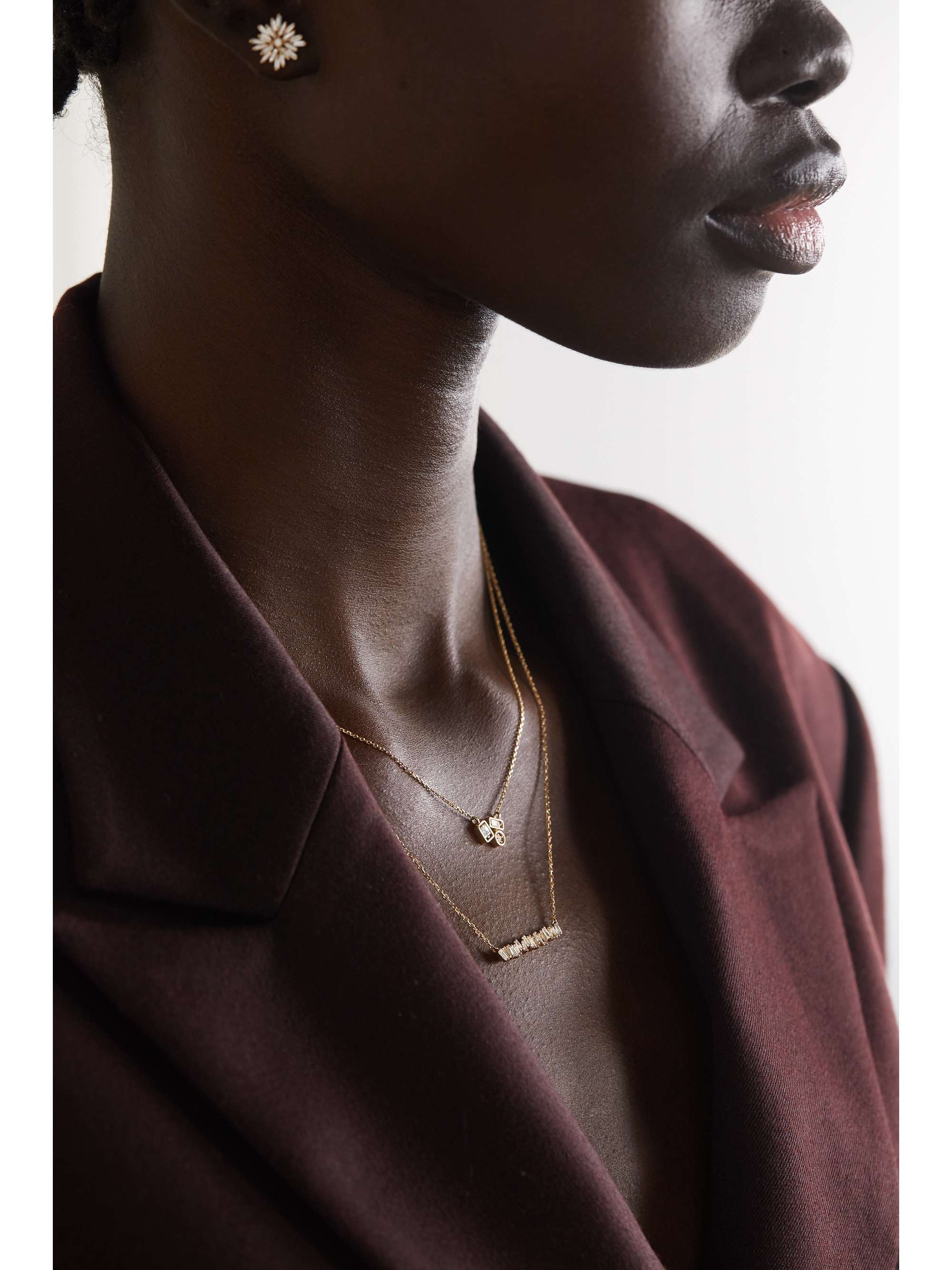 SUZANNE KALAN 18-karat gold diamond necklace