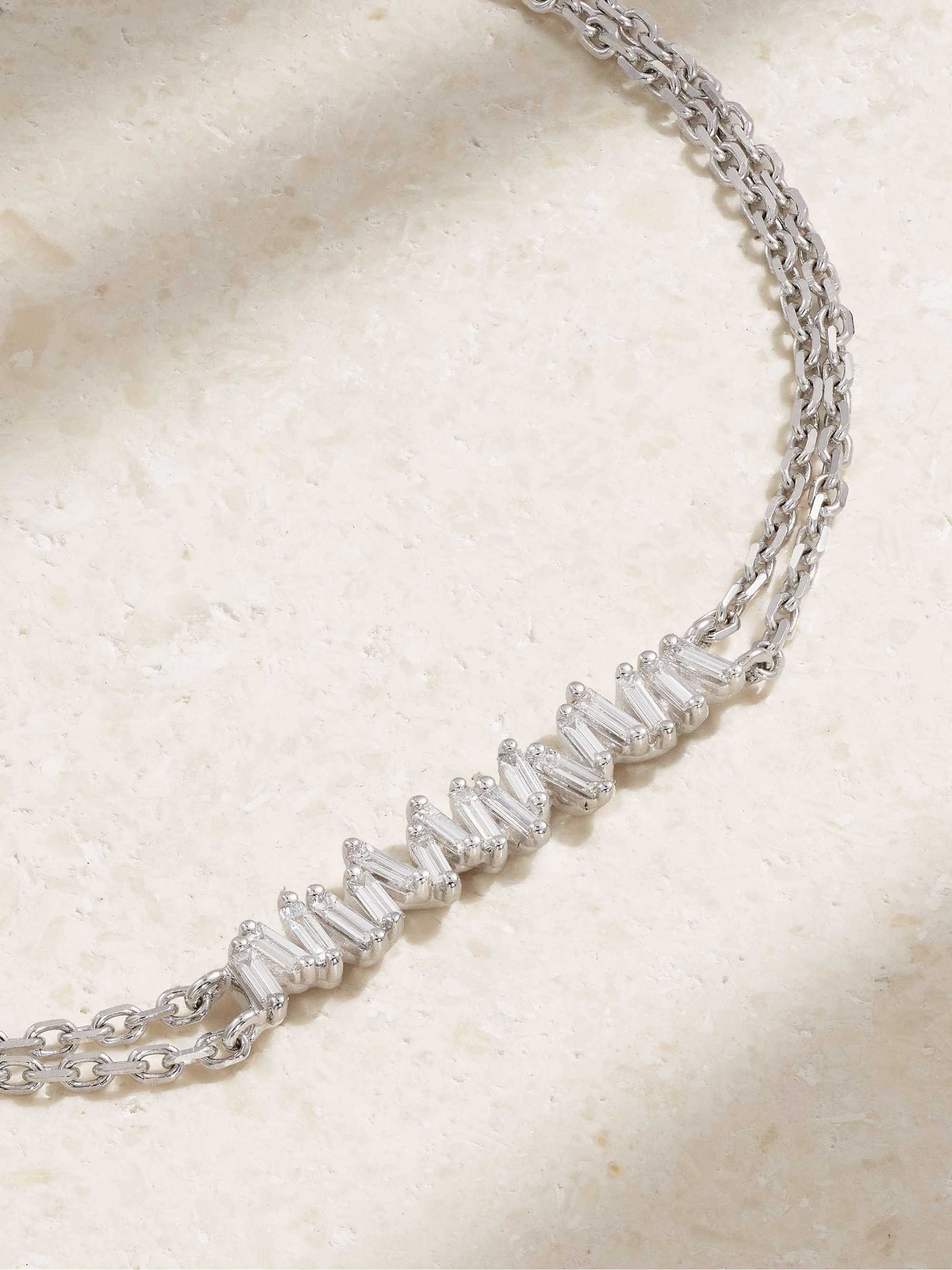 SUZANNE KALAN 18-karat white gold diamond bracelet