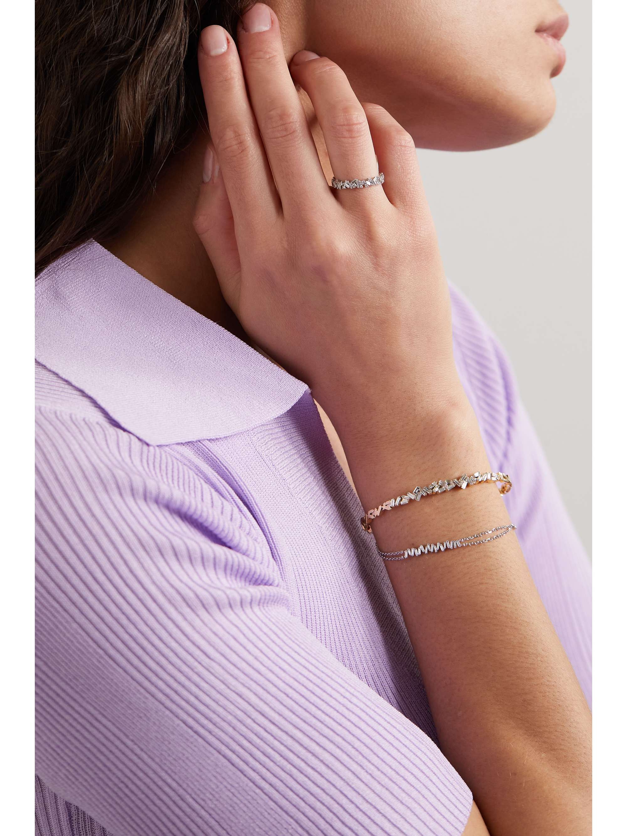 Gold and sales silver diamond bracelet