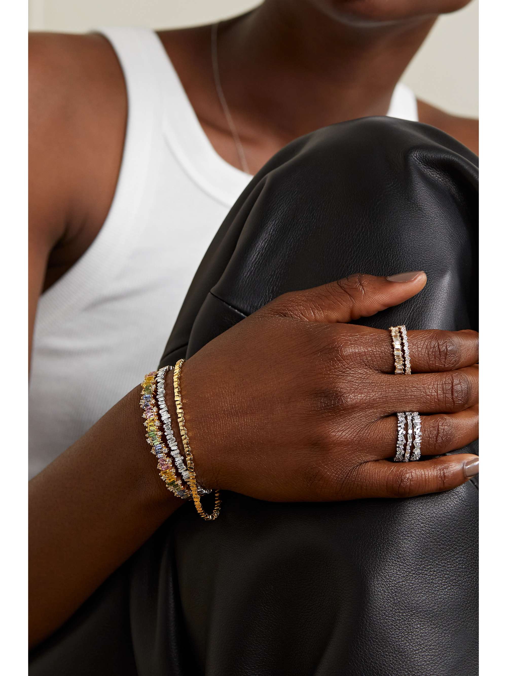 SUZANNE KALAN Bague en or blanc 18 carats (750/1000) et diamants