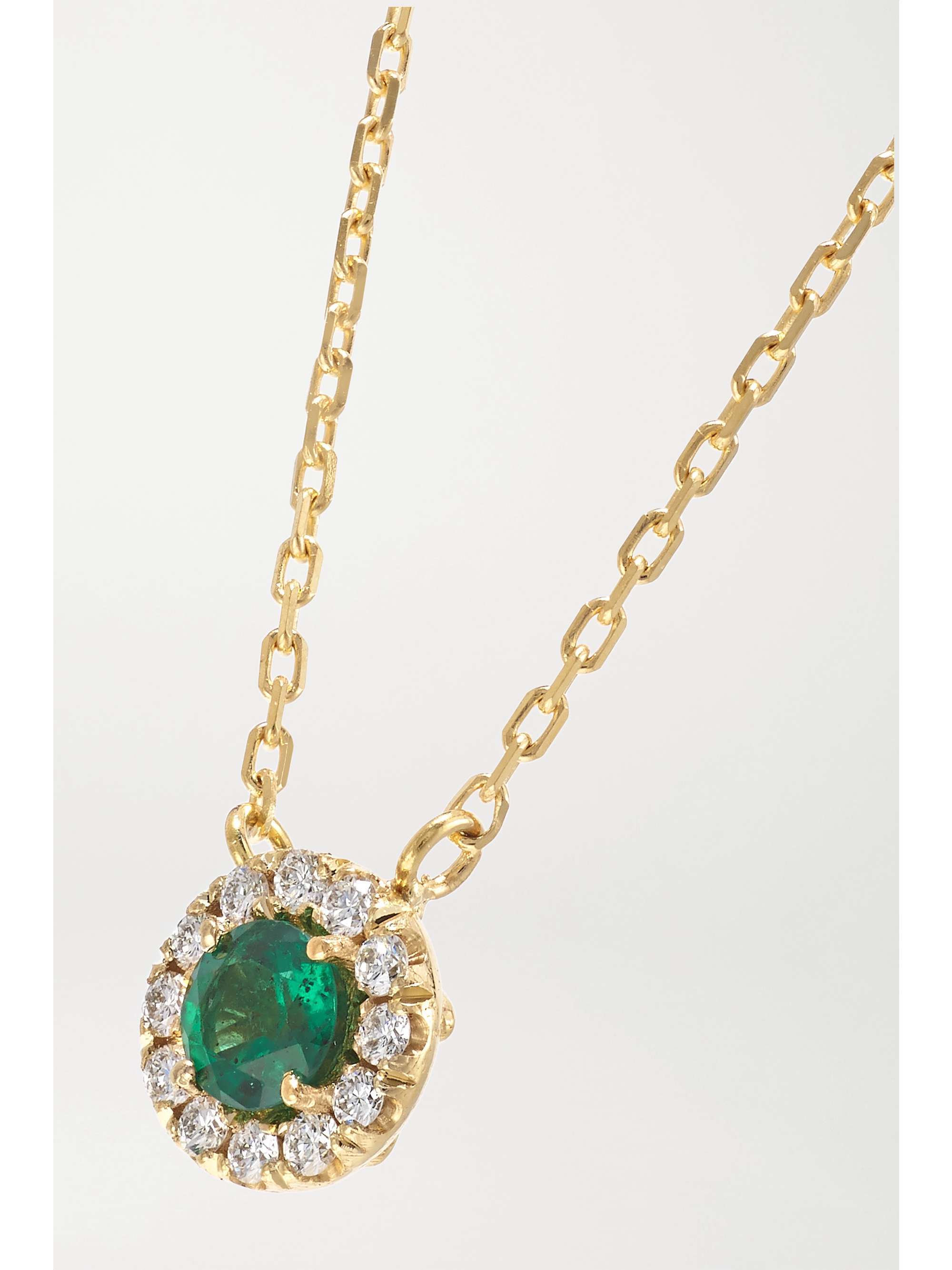 SUZANNE KALAN 18-karat gold, emerald and diamond necklace
