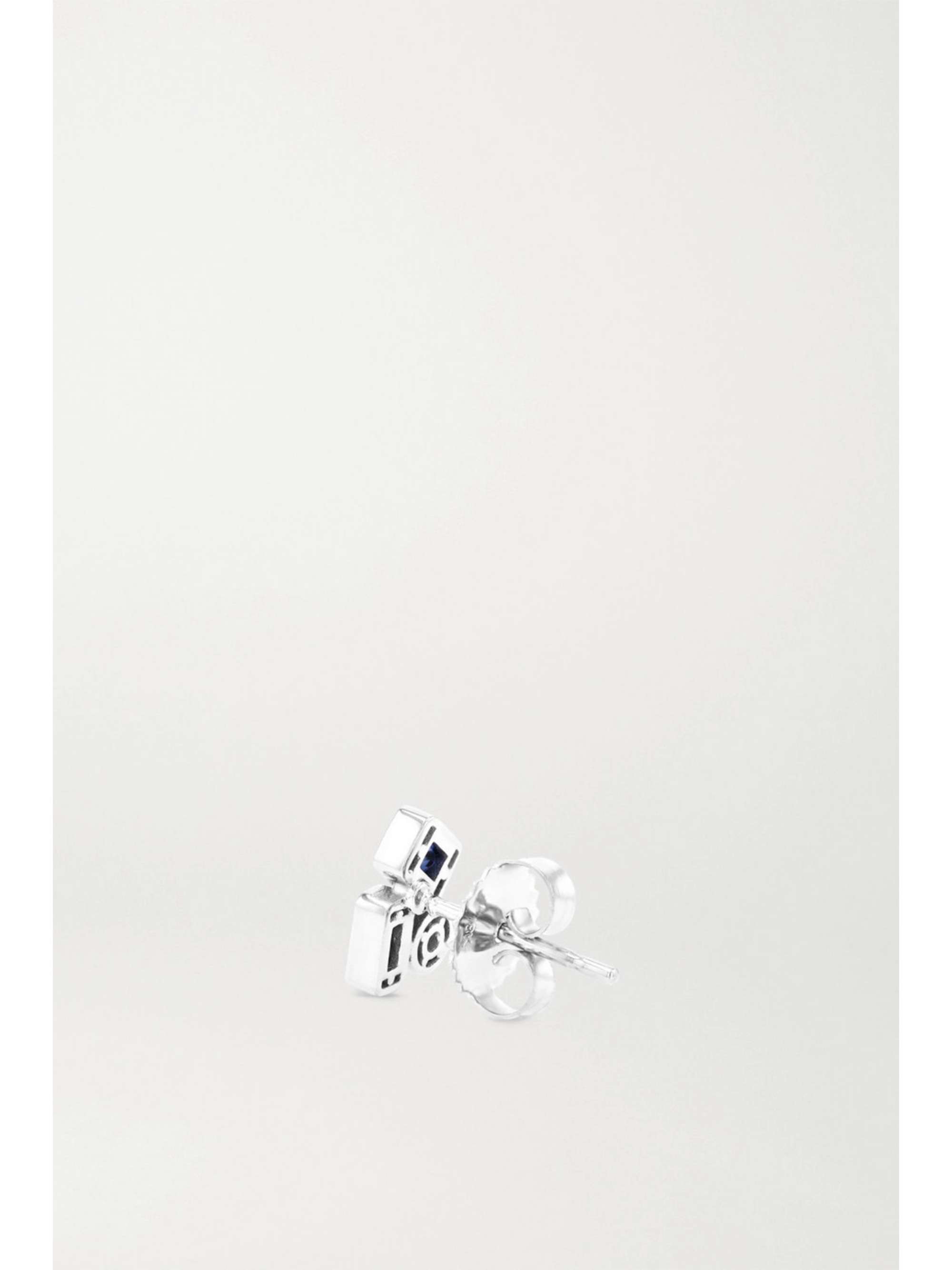 SUZANNE KALAN 18-karat white gold, sapphire and diamond earrings