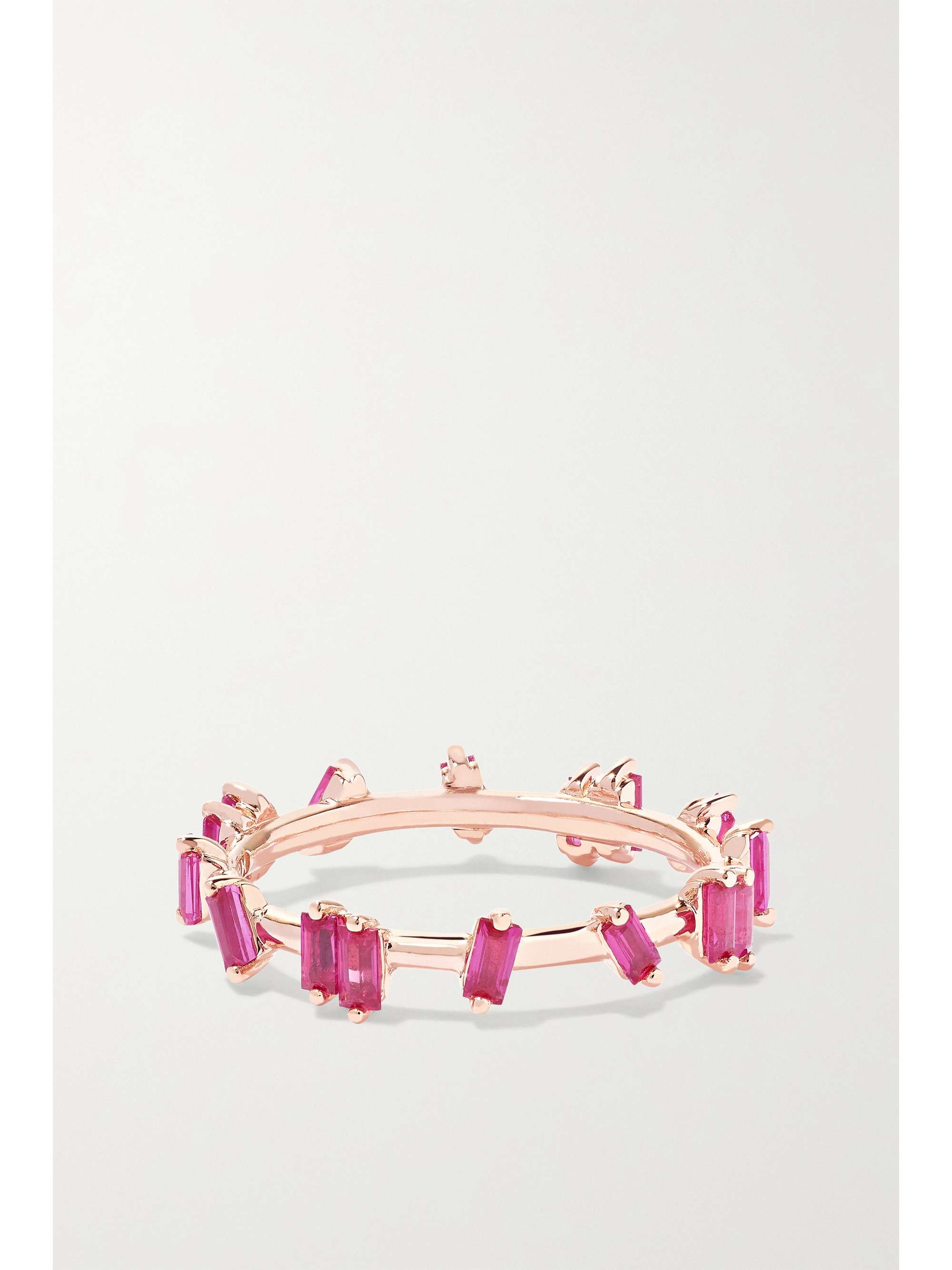SUZANNE KALAN Barbwire 18-karat rose gold ruby ring