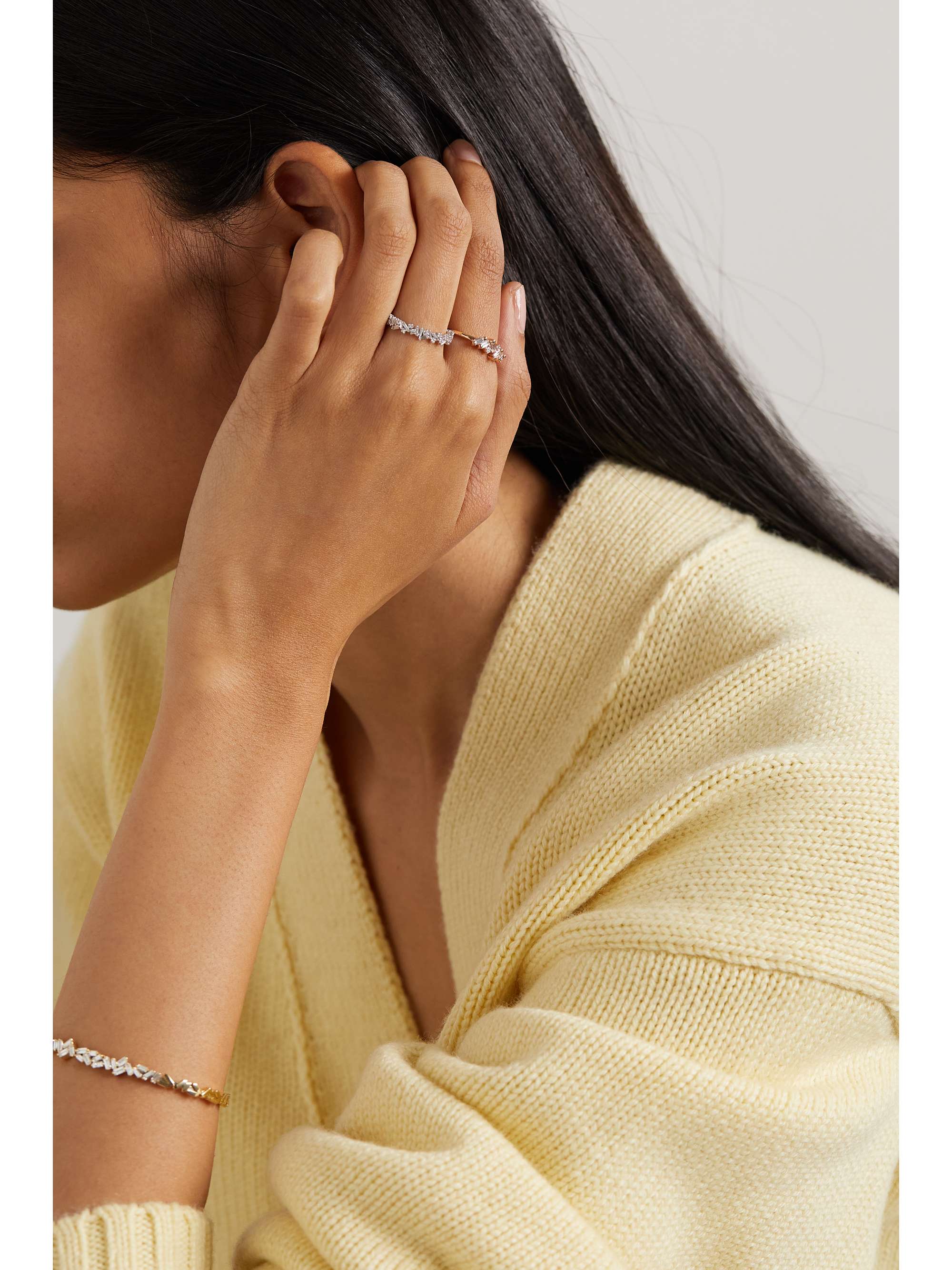 SUZANNE KALAN 18-karat rose gold diamond ring