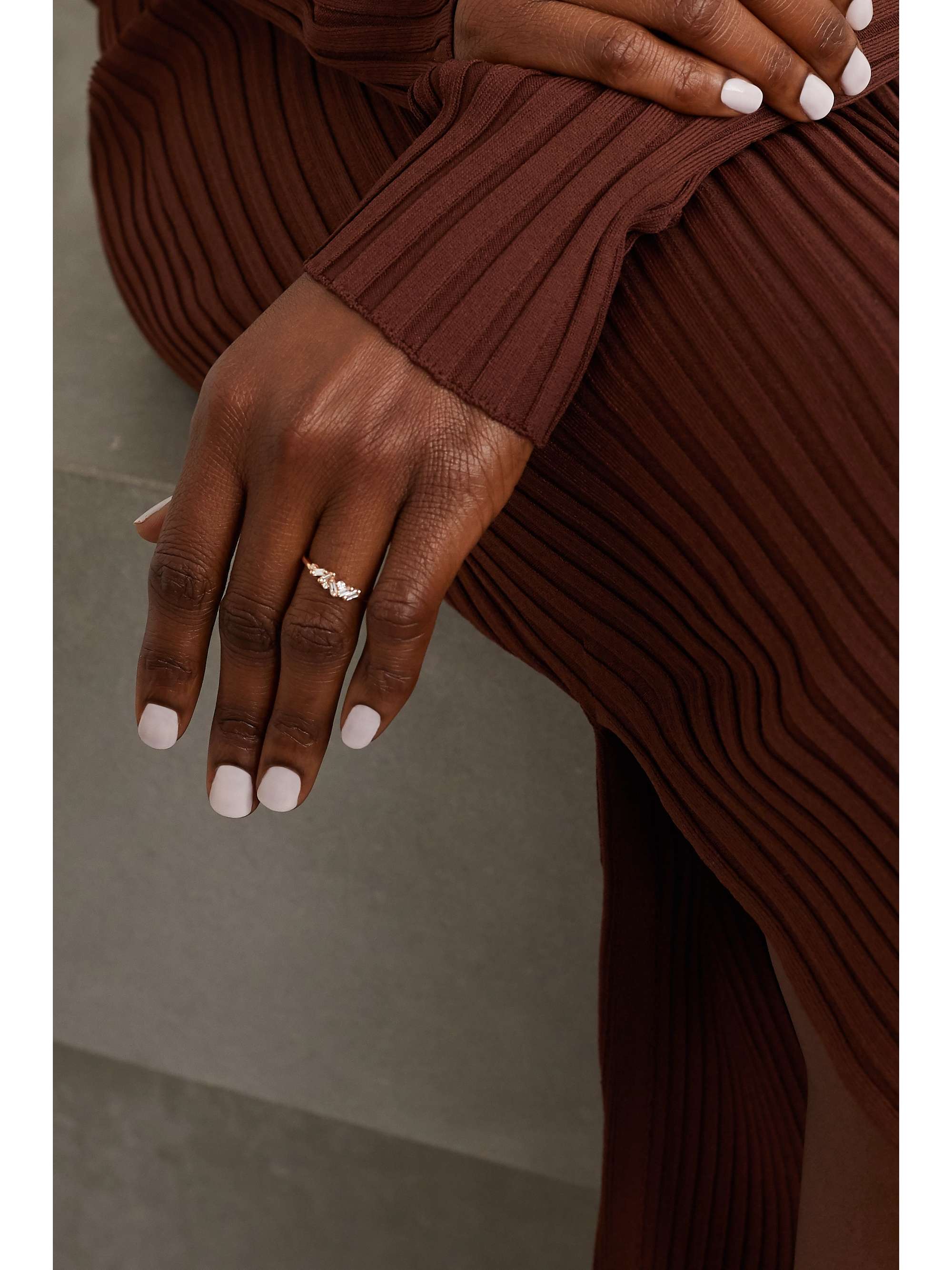 SUZANNE KALAN 18-karat rose gold diamond ring