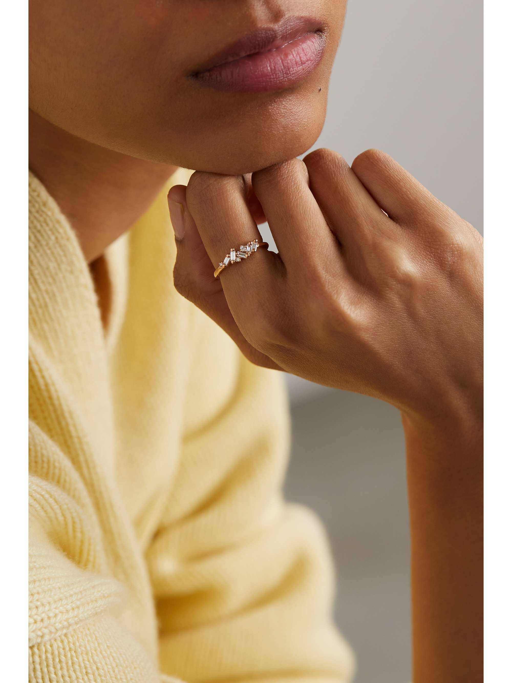 SUZANNE KALAN 18-karat rose gold diamond ring