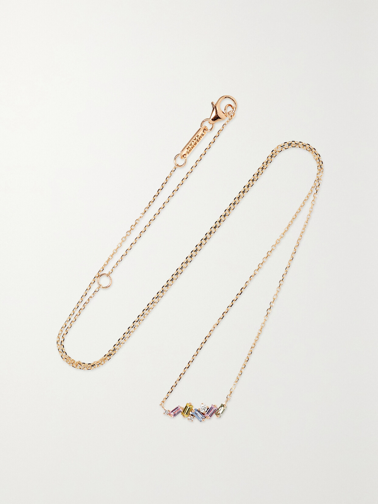 Suzanne Kalan 18-karat Rose Gold, Sapphire And Diamond Necklace
