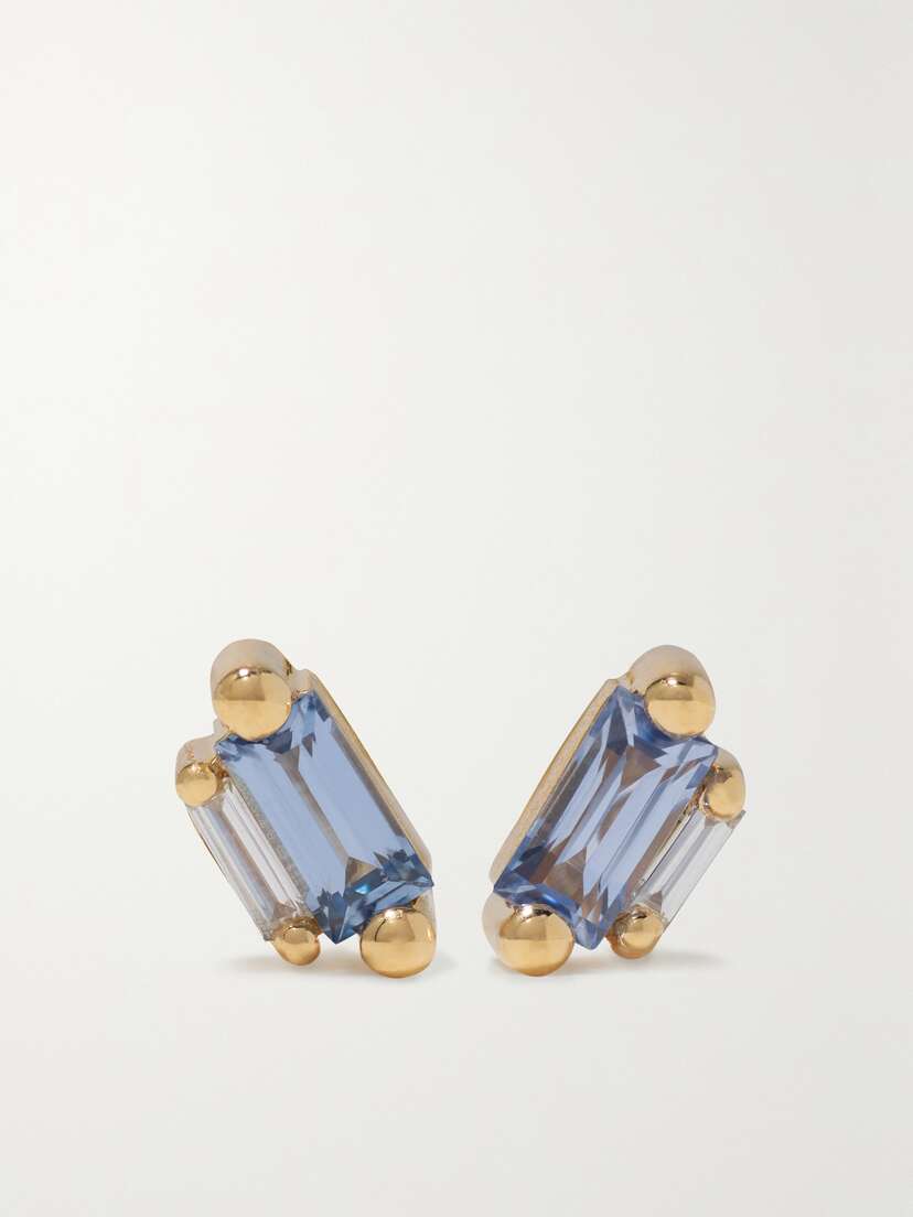 Suzanne Kalan 18-karat Gold, Sapphire And Diamond Earrings