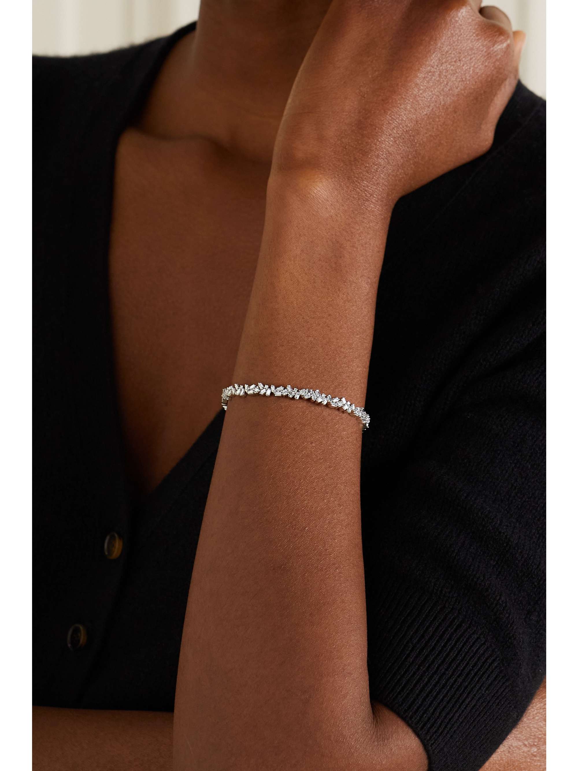 SUZANNE KALAN 18-karat white gold diamond cuff