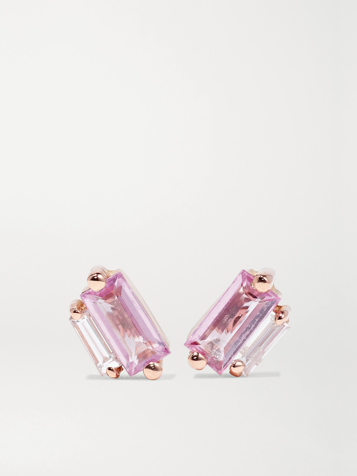 Suzanne Kalan 18-karat Rose , Sapphire And Diamond Earrings