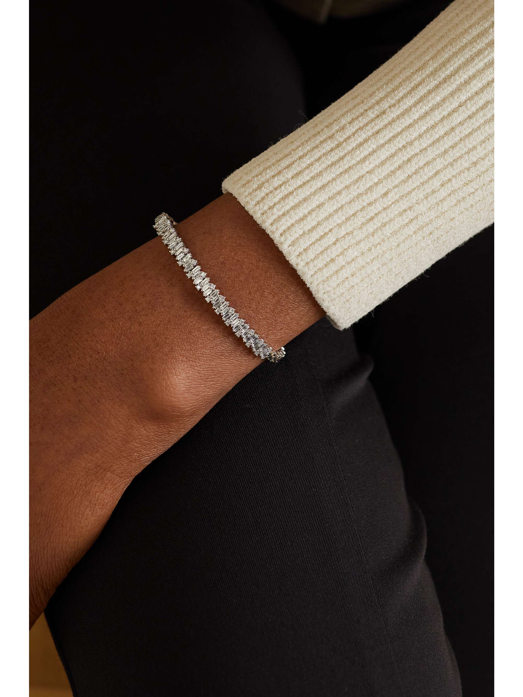 SUZANNE KALAN 18-karat white gold diamond cuff