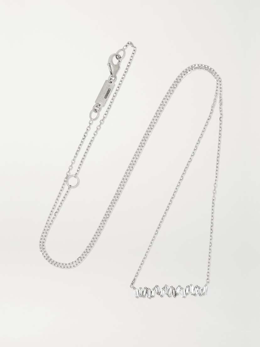 Suzanne Kalan 18-karat White Gold Diamond Necklace