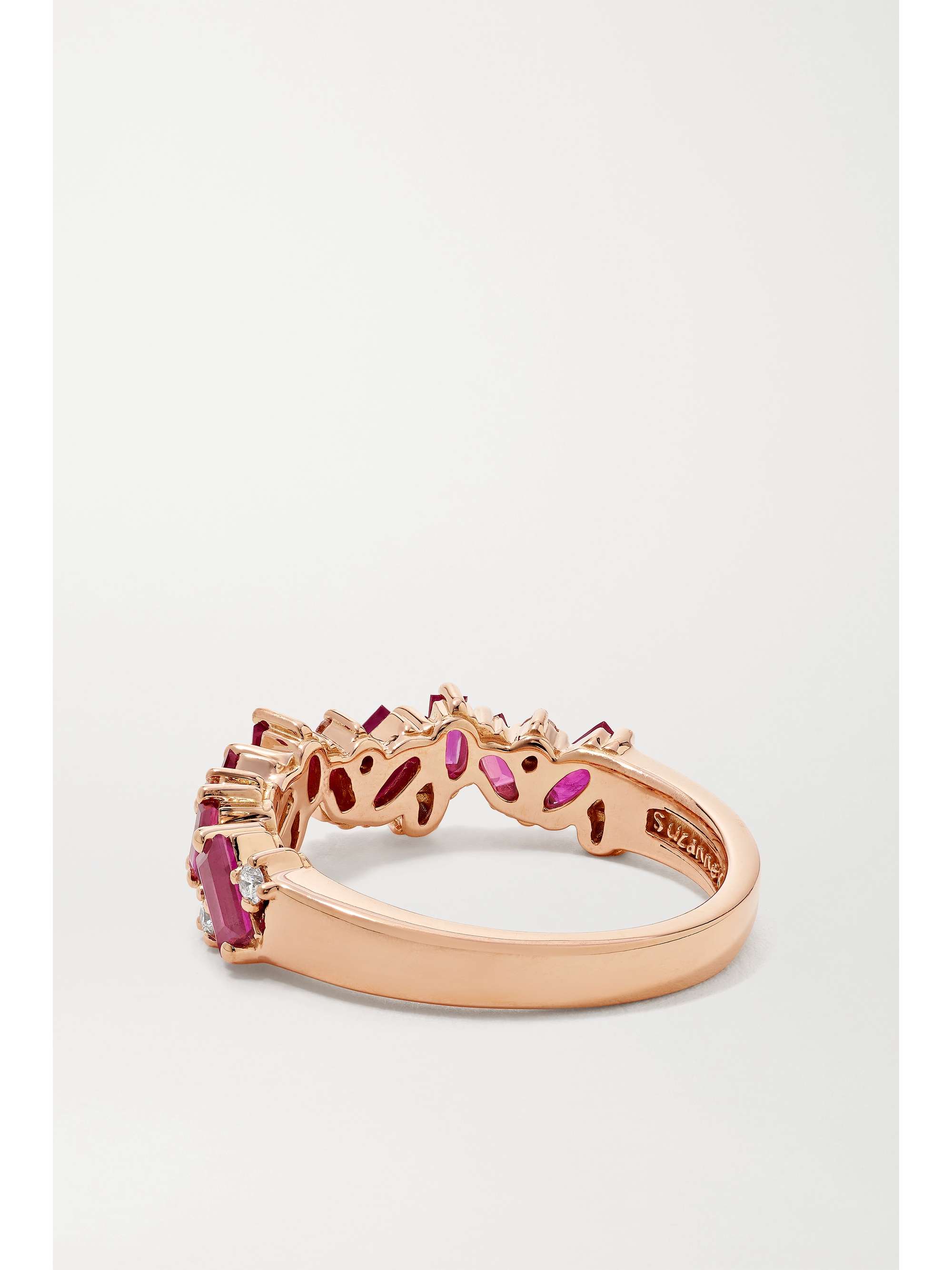 SUZANNE KALAN 18-karat rose gold, ruby and diamond ring