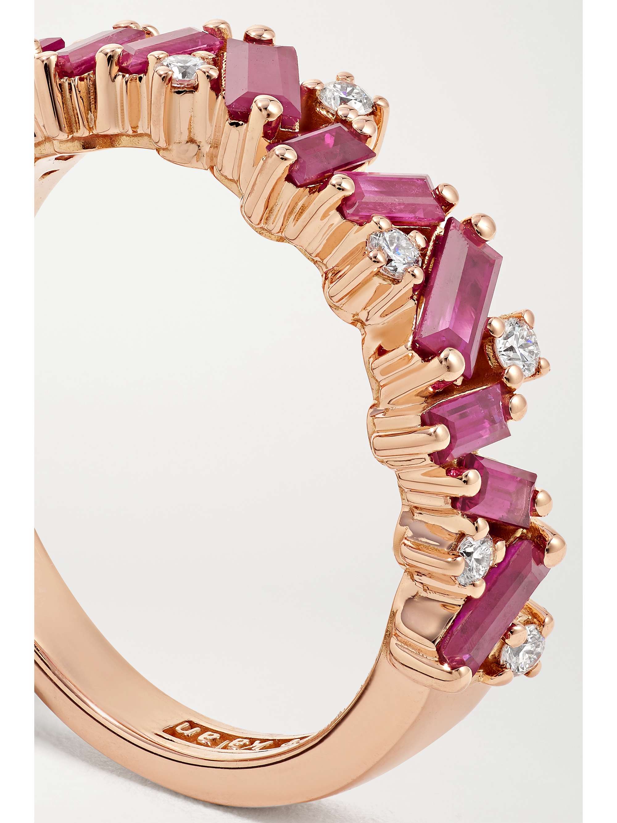 SUZANNE KALAN 18-karat rose gold, ruby and diamond ring