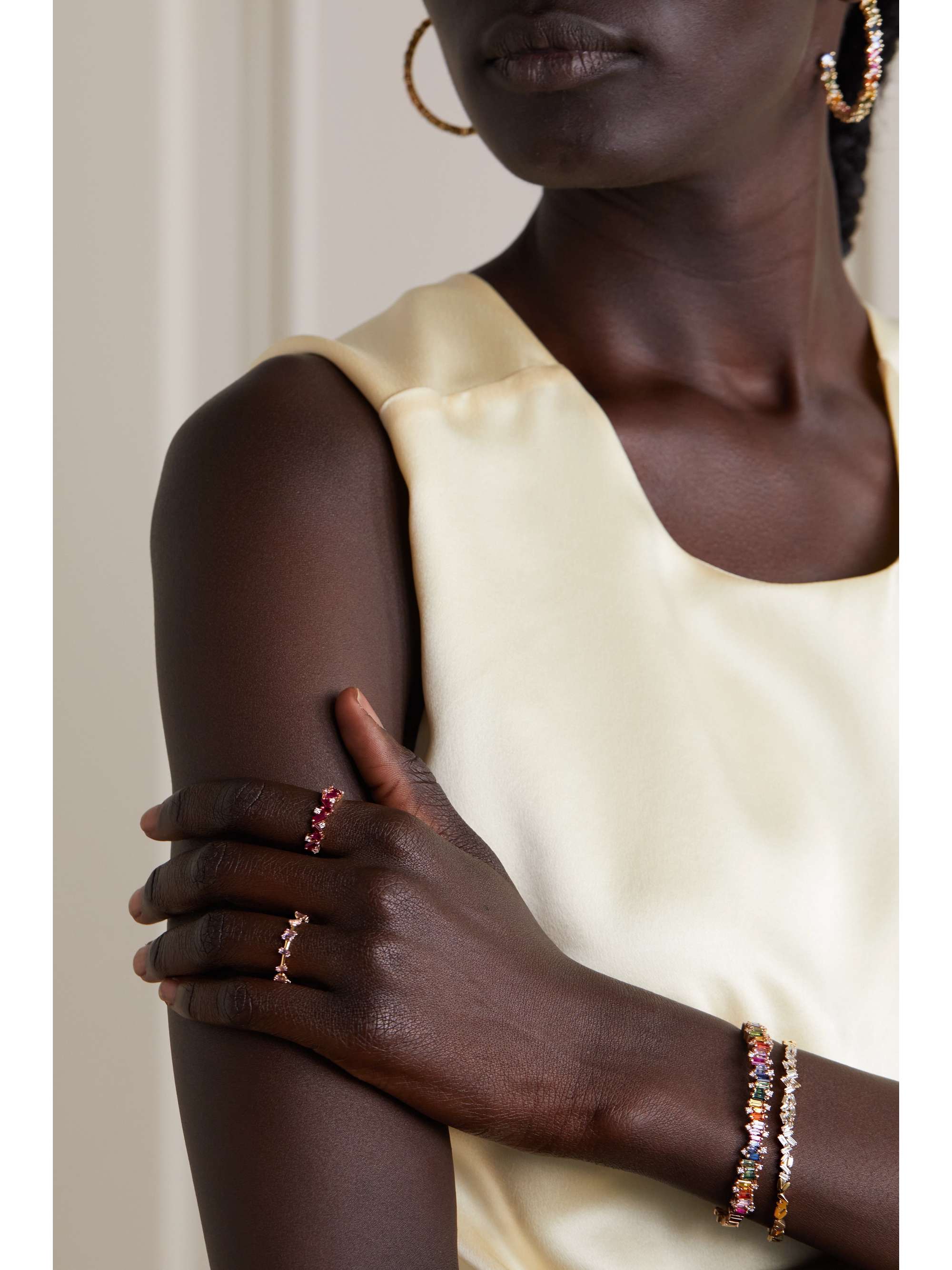 SUZANNE KALAN 18-karat rose gold, ruby and diamond ring