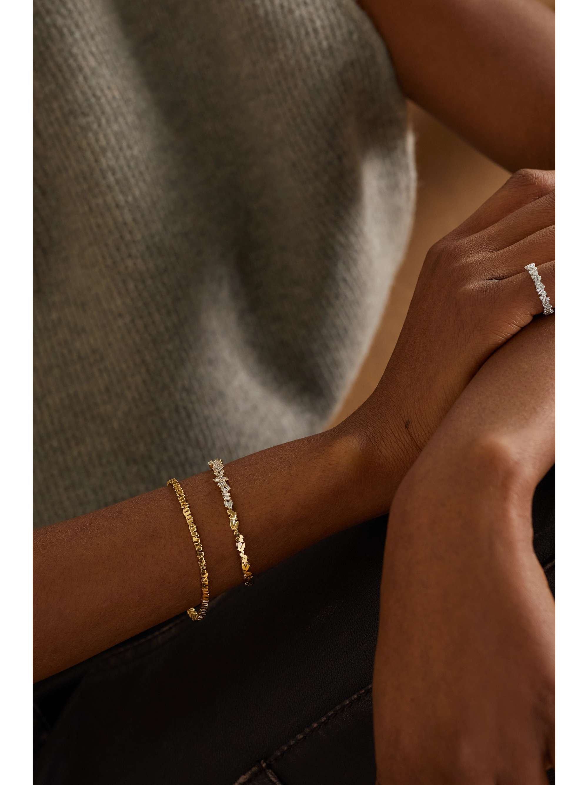 SUZANNE KALAN 18-karat gold diamond cuff