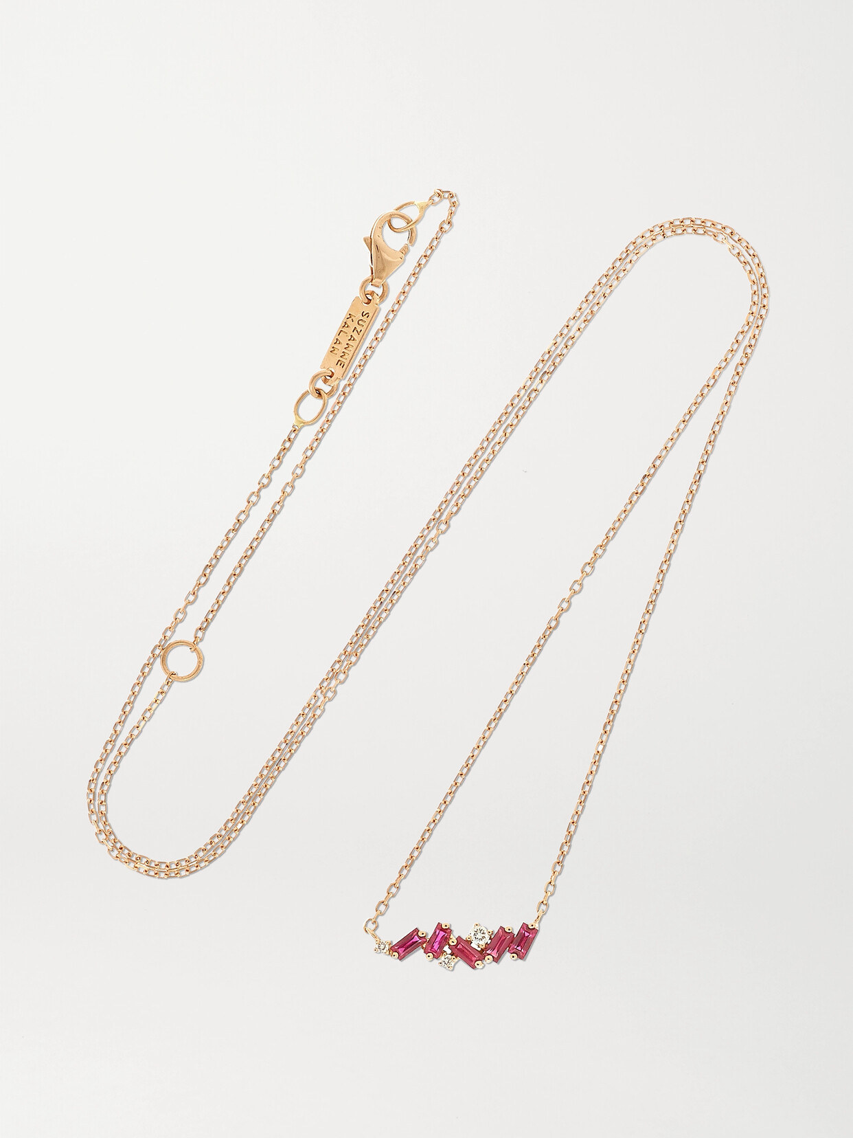 Suzanne Kalan 18-karat Rose , Ruby And Diamond Necklace