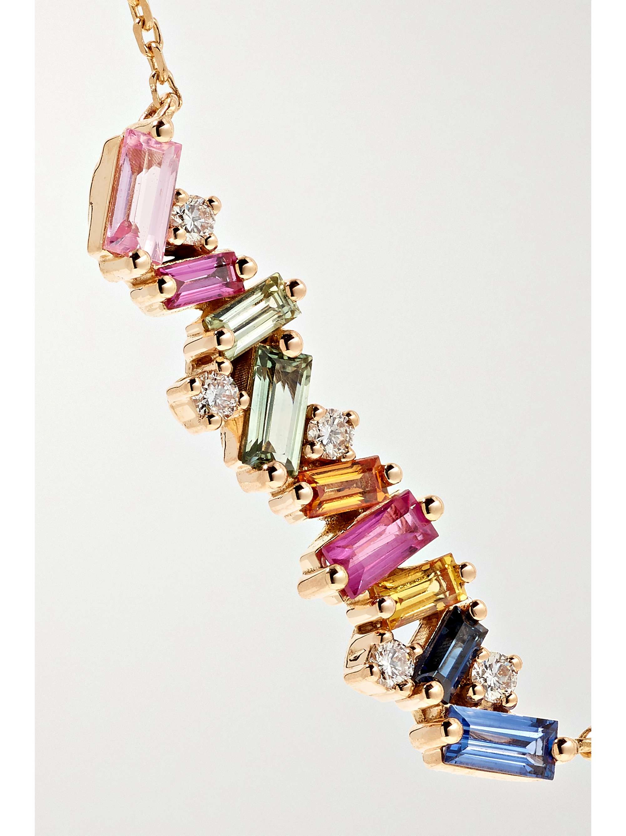 SUZANNE KALAN 18-karat rose gold, sapphire and diamond necklace