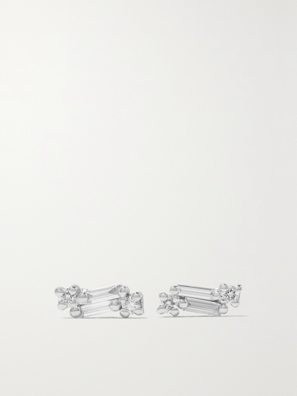 Suzanne Kalan 18-karat White  Diamond Earrings