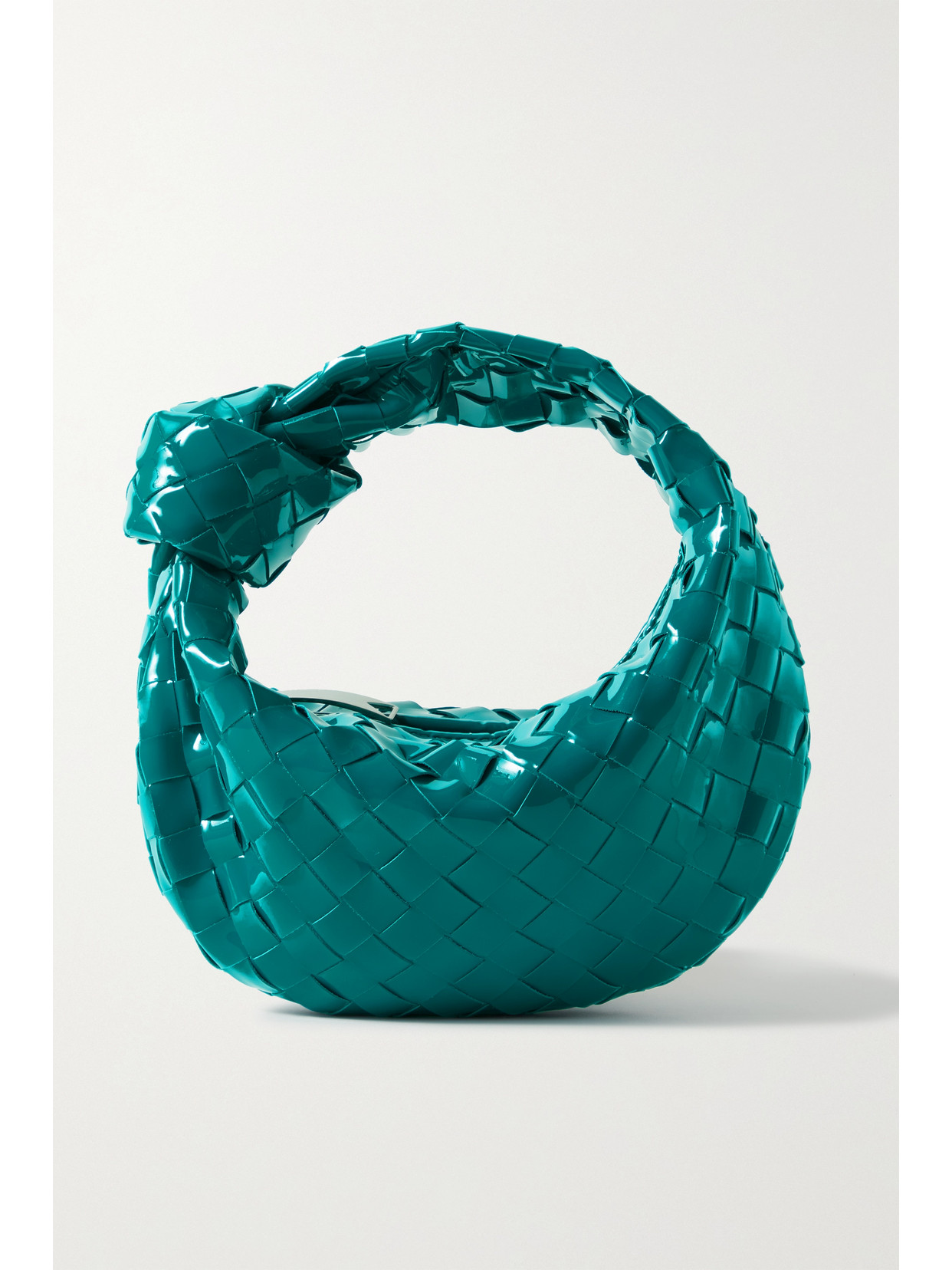 Bottega Veneta - Jodie Mini Knotted Intrecciato Patent-leather Tote - Blue 22 Awaiting product image