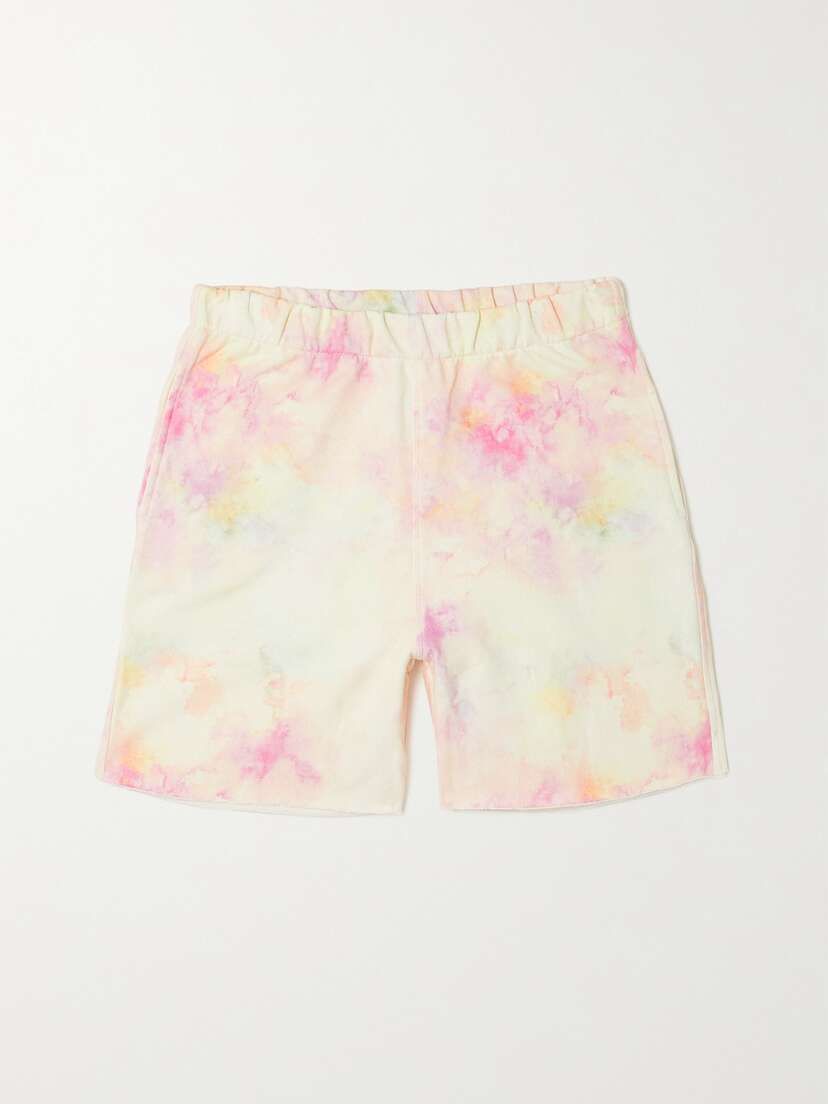 EYWASOULS MALIBU Abigail Frayed Tie-dyed Organic Cotton-jersey Shorts