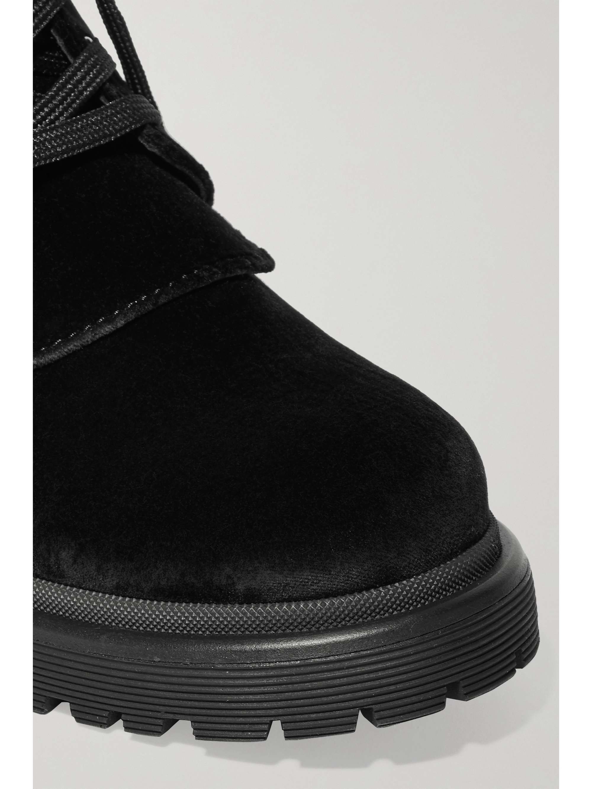 MONCLER Patty leather-trimmed velvet ankle boots