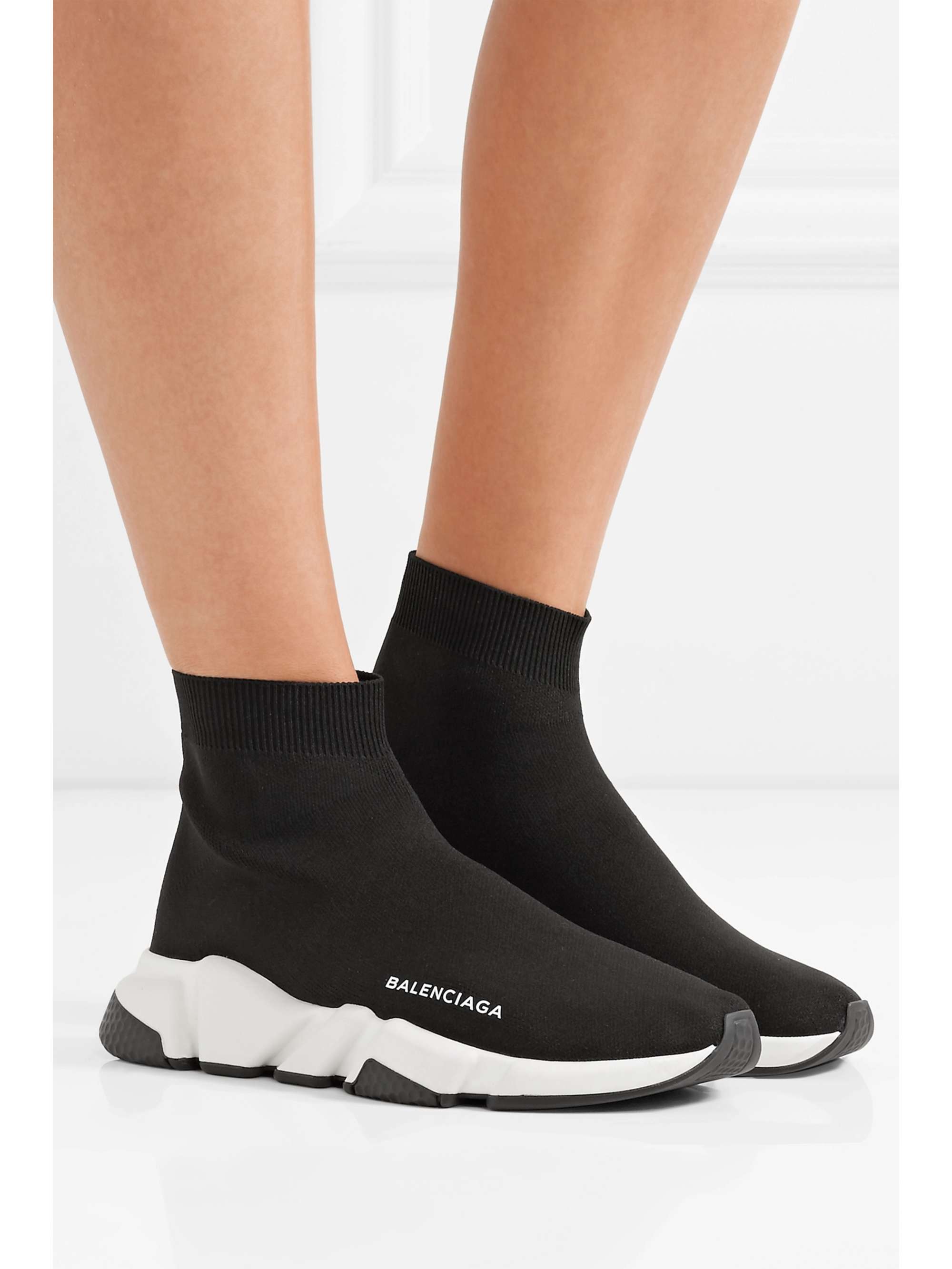 BALENCIAGA Speed logo-print stretch-knit high-top sneakers
