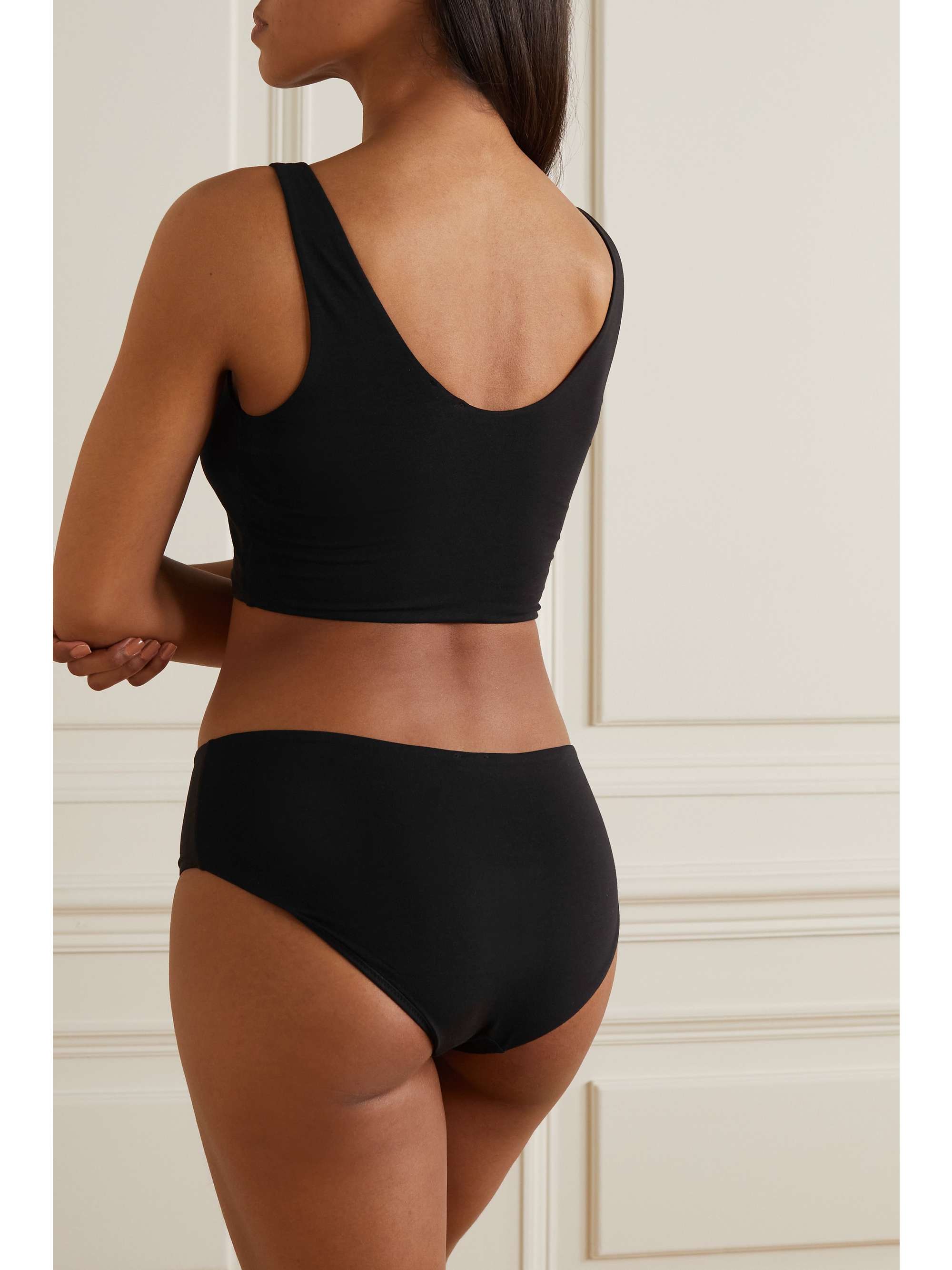 SKIN + NET SUSTAIN Clio set of two stretch organic Pima cotton jersey soft cup bras