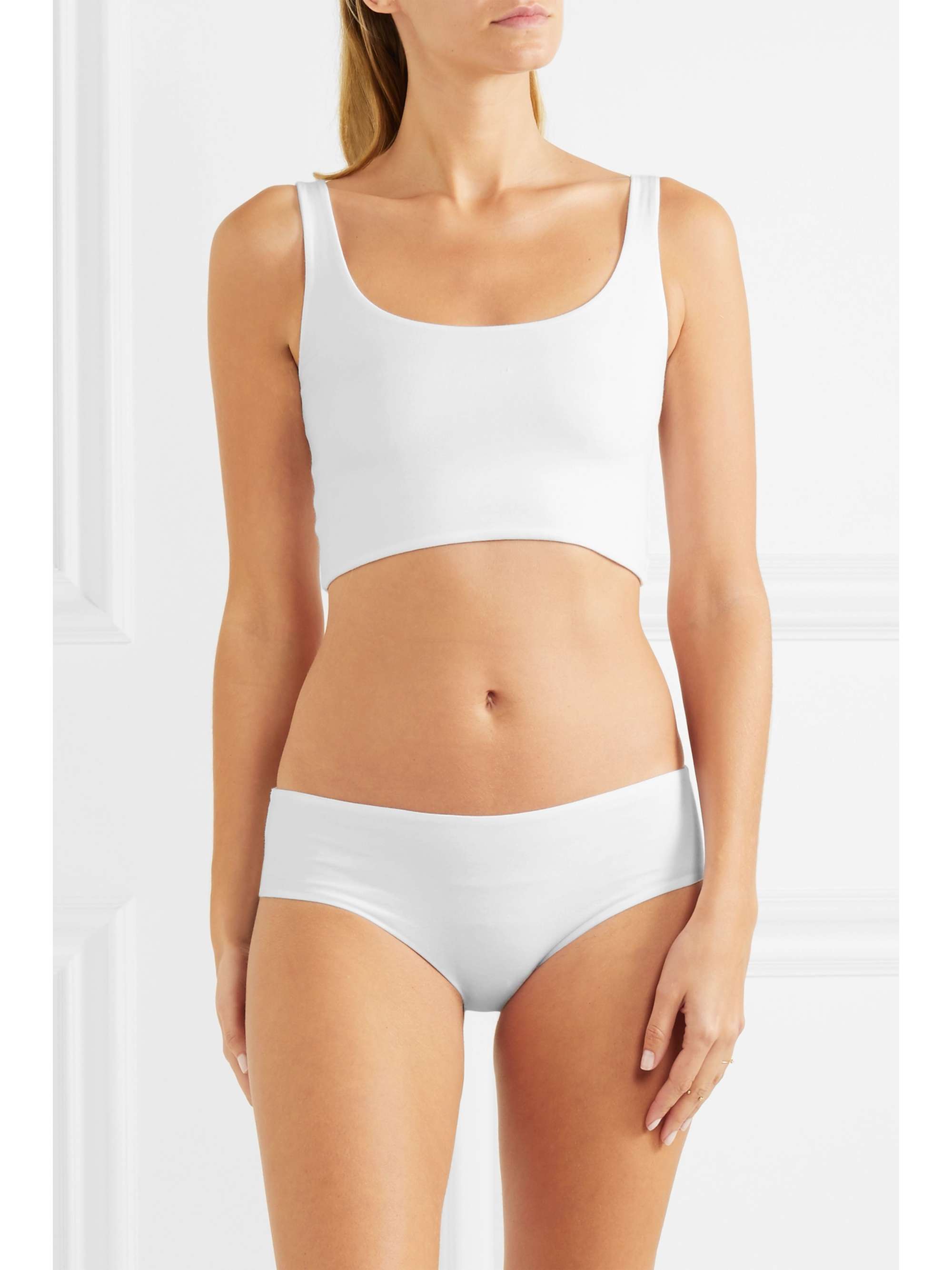 SKIN + NET SUSTAIN Clio set of two stretch organic Pima cotton jersey soft cup bras