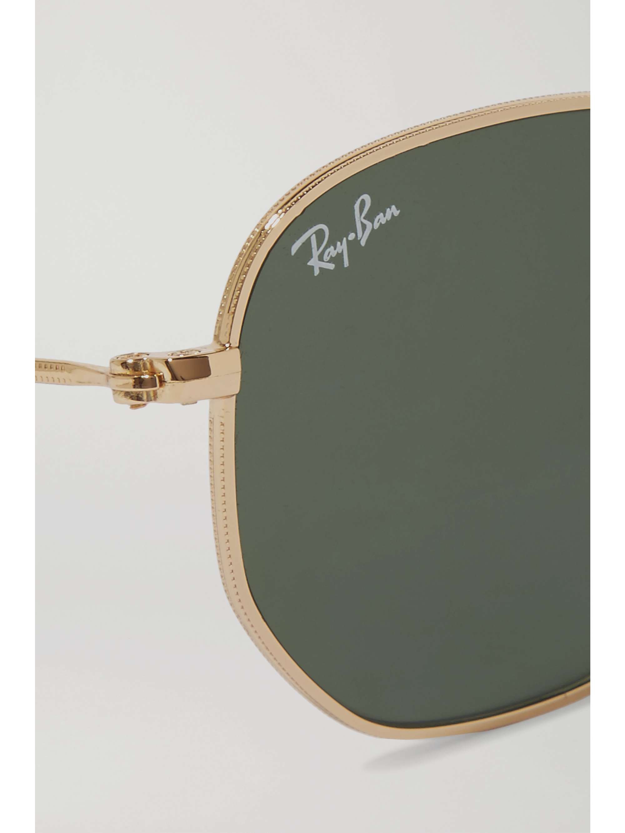 RAY-BAN Hexagon-frame gold-tone sunglasses