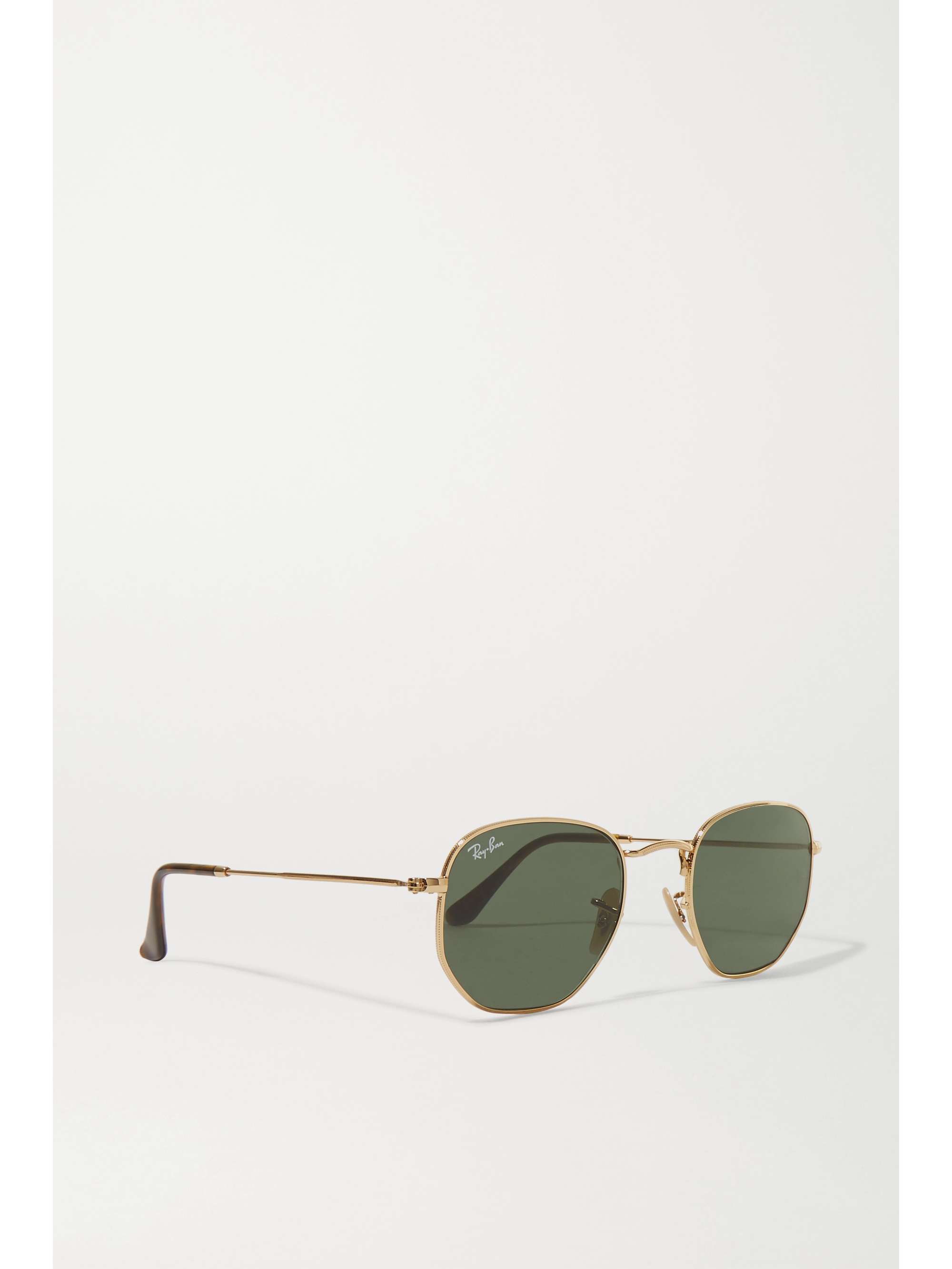 RAY-BAN Hexagon-frame gold-tone sunglasses