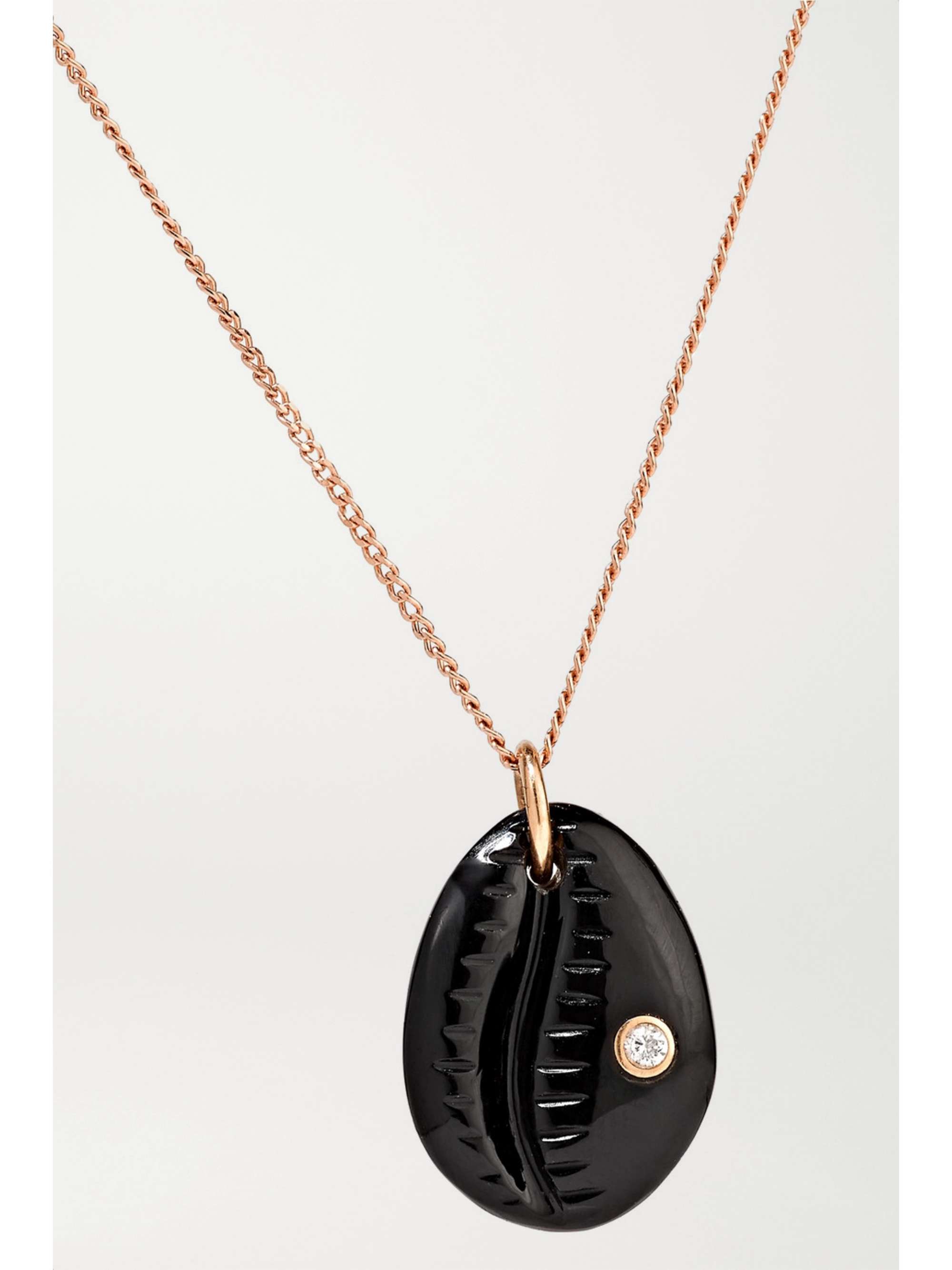 PASCALE MONVOISIN Cauri N°2 9-karat rose gold, onyx and diamond necklace
