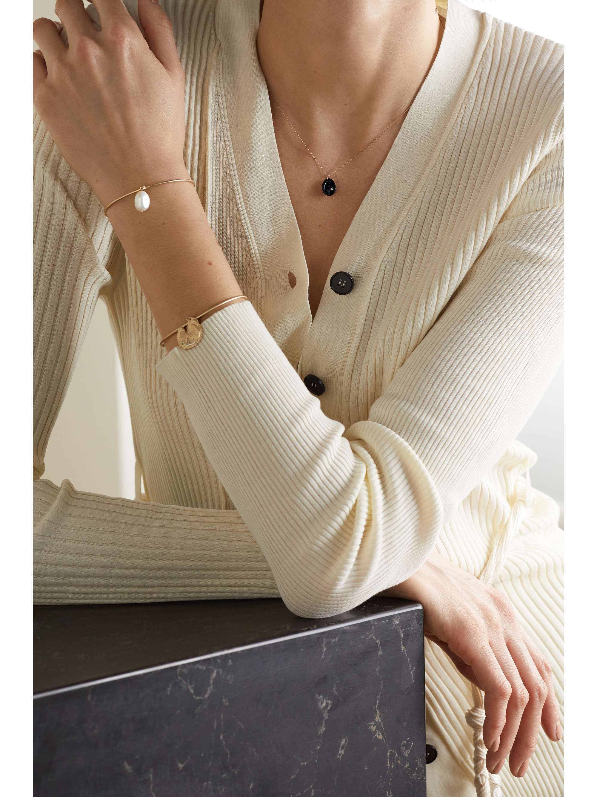 PASCALE MONVOISIN Cauri N°2 9-karat rose gold, onyx and diamond necklace