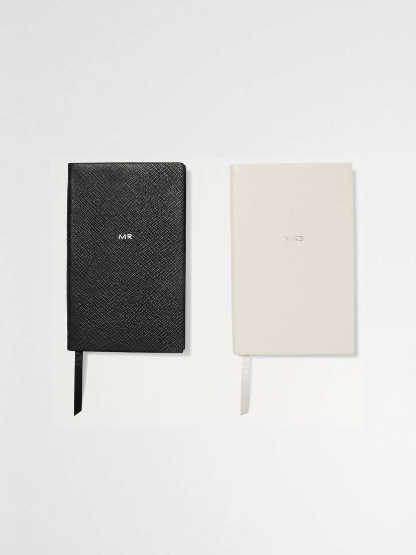 Smythson Set Of Two Panama Mr & Mrs Textured-leather Notebooks