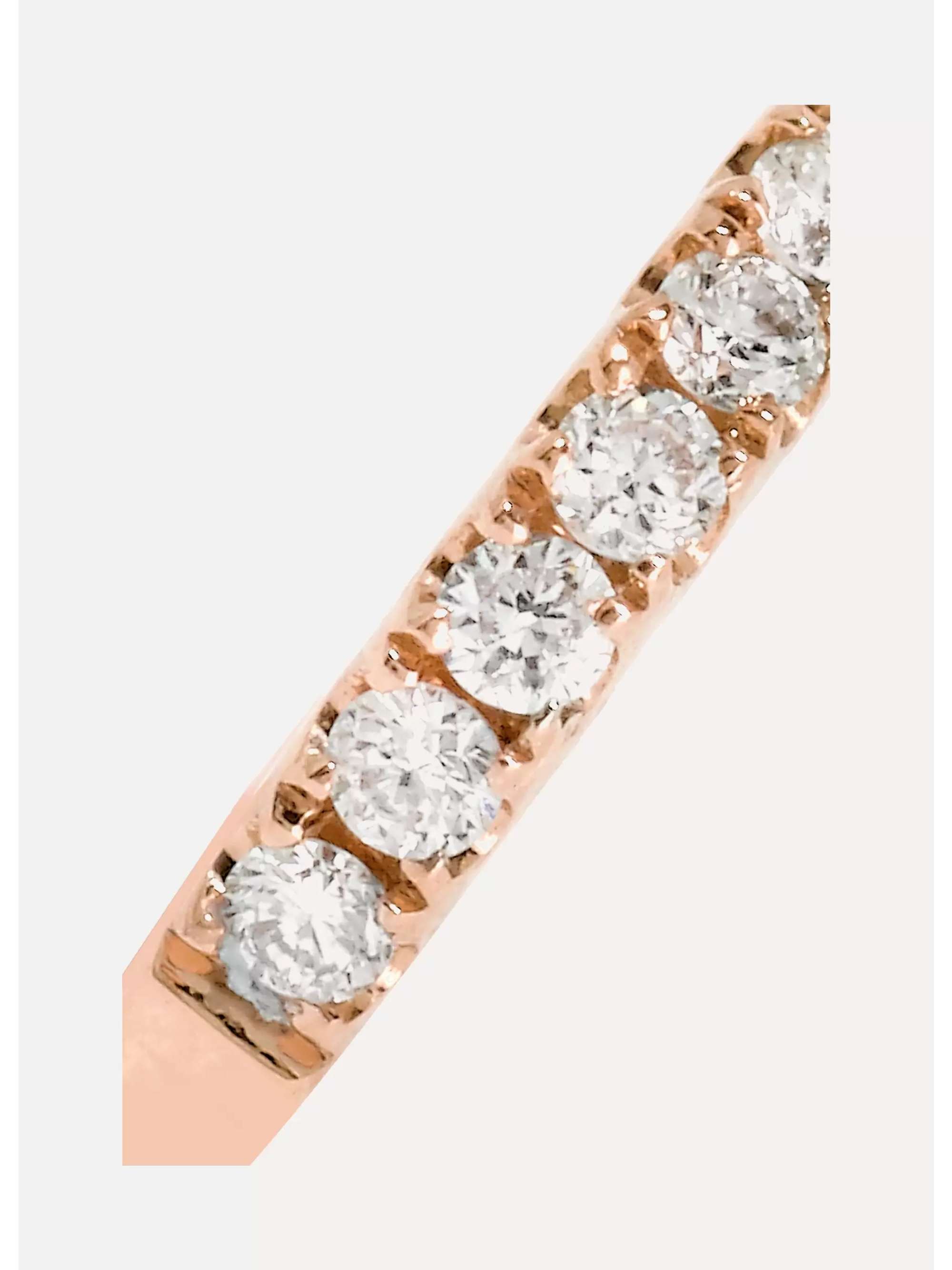 MARIA TASH 5mm 18-karat rose gold diamond hoop earring