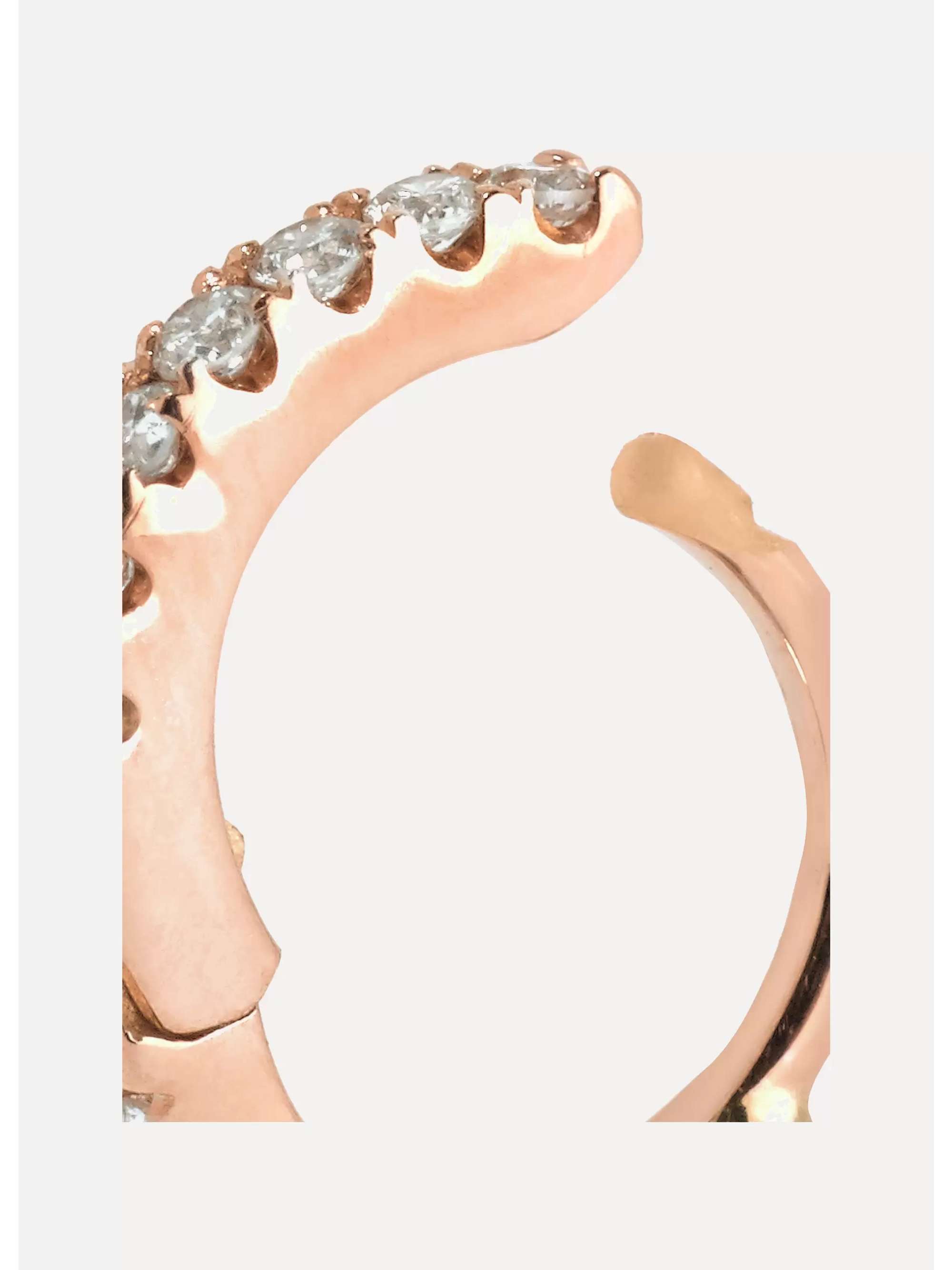 MARIA TASH 5mm 18-karat rose gold diamond hoop earring