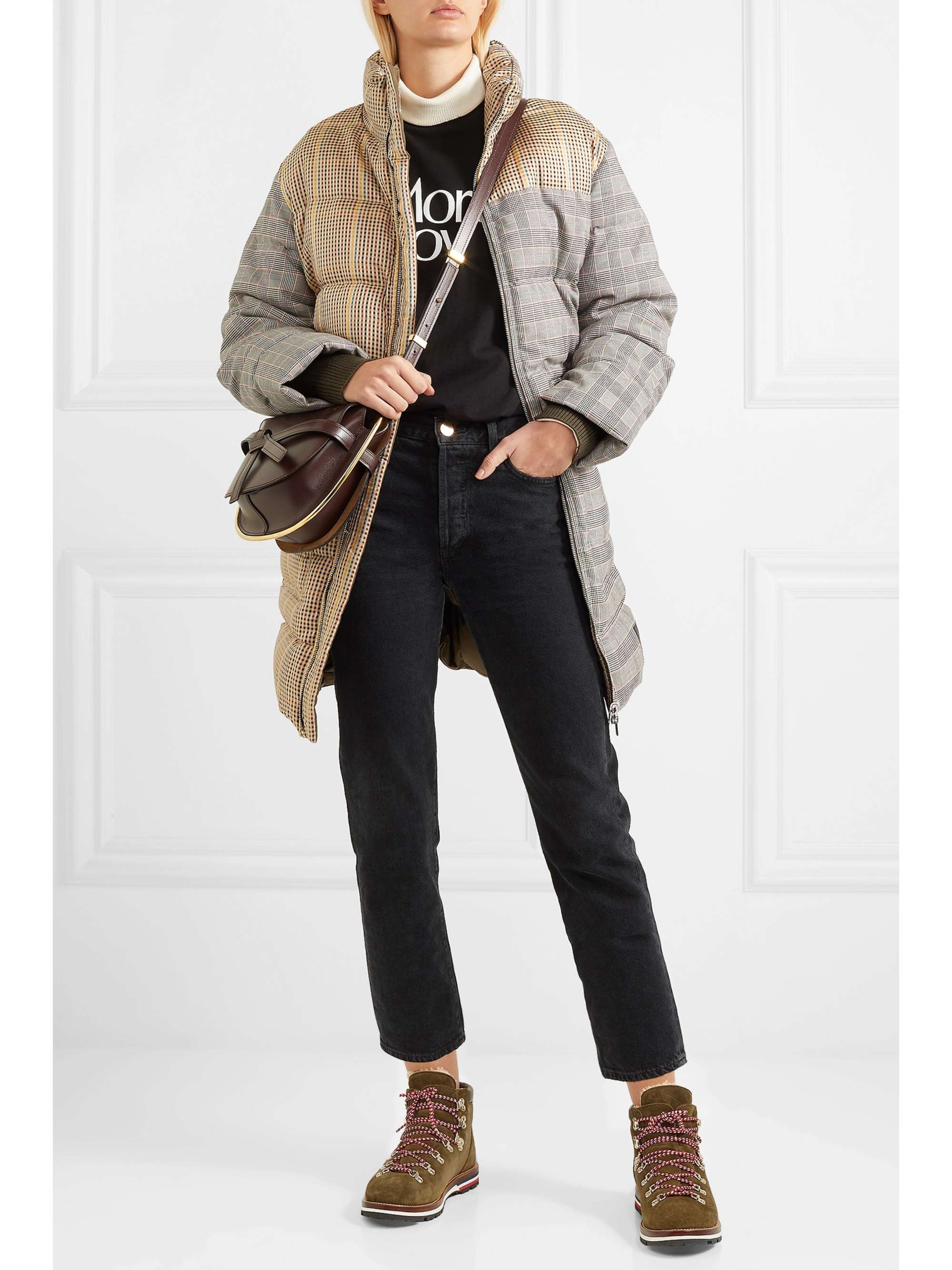 MONCLER Blanche shearling-lined suede ankle boots