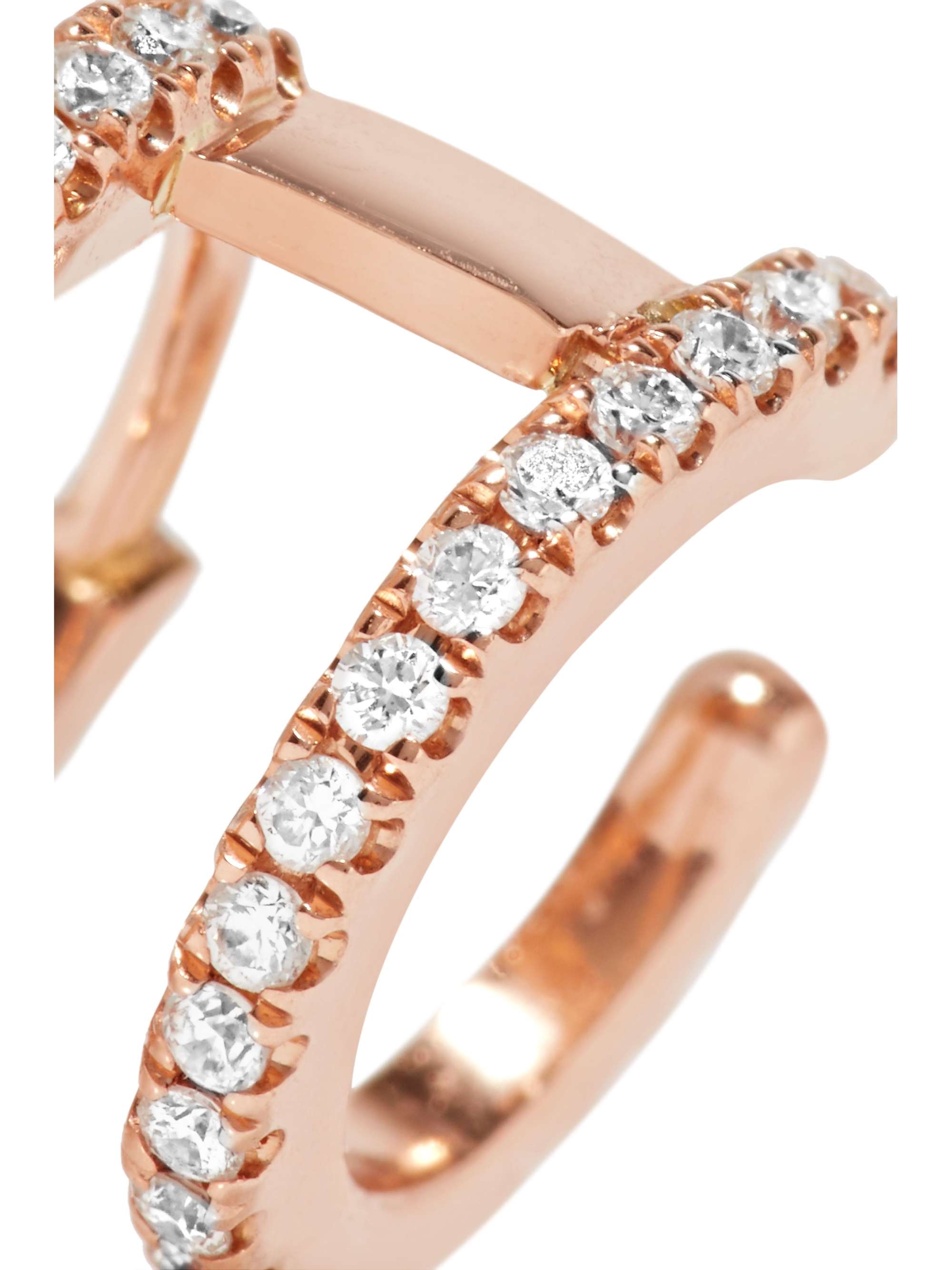 MARIA TASH 6.5mm 18-karat rose gold diamond hoop earring