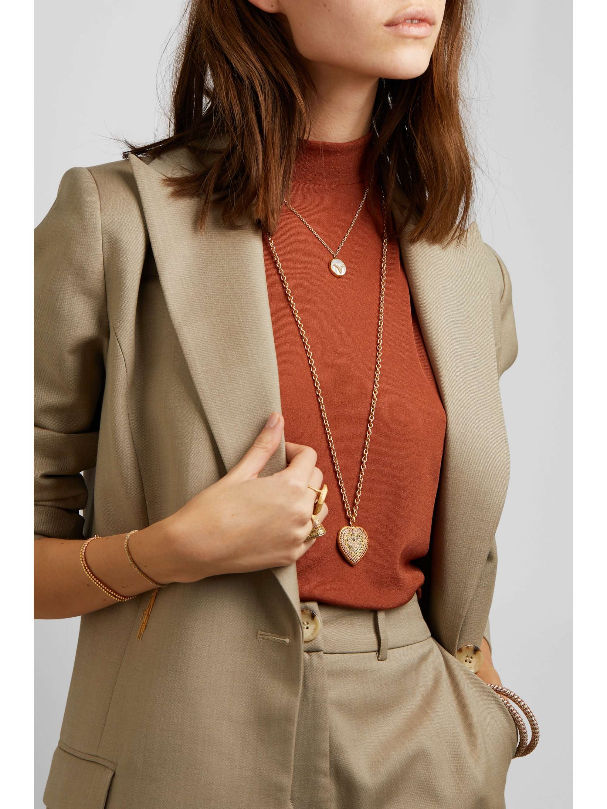 CAROLINA BUCCI 18-karat gold multi-stone necklace