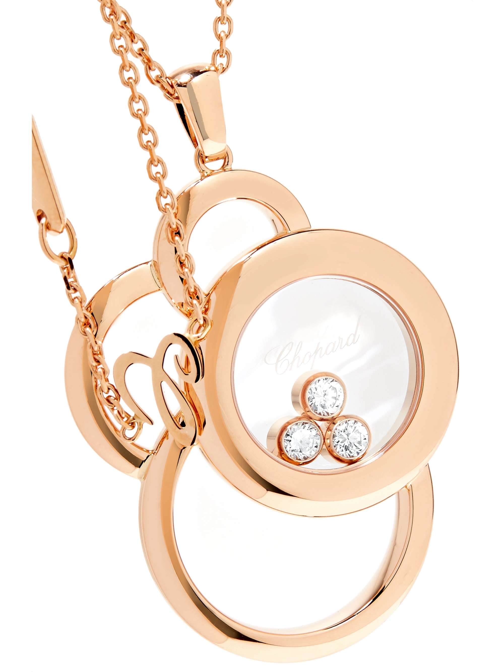 CHOPARD Happy Dreams 18-karat rose gold diamond necklace