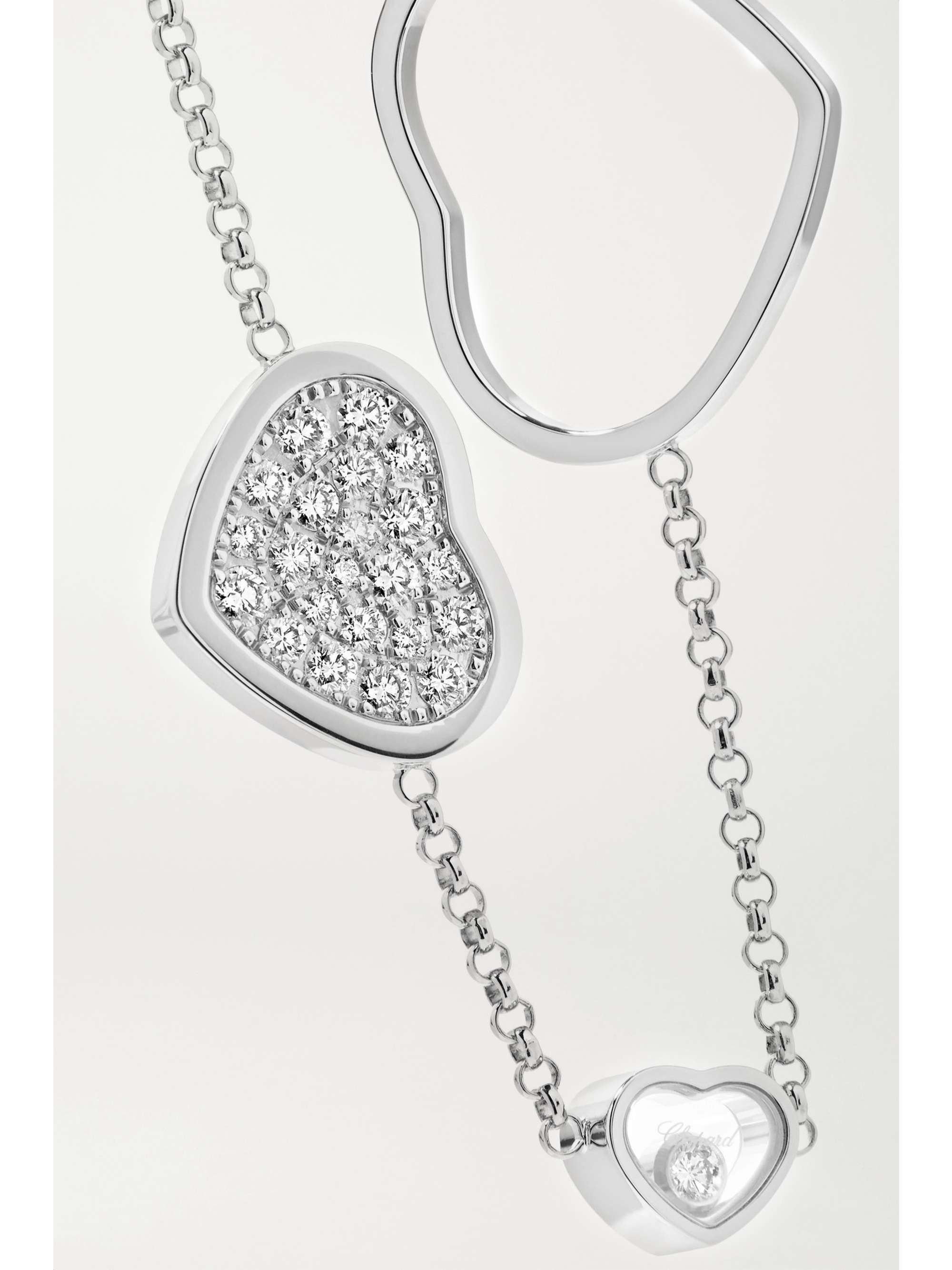 CHOPARD Happy Hearts 18-karat white gold diamond bracelet