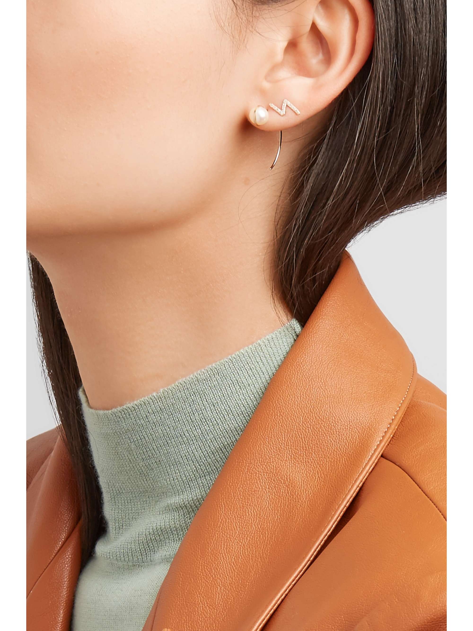 MELISSA JOY MANNING 14-karat gold pearl earrings