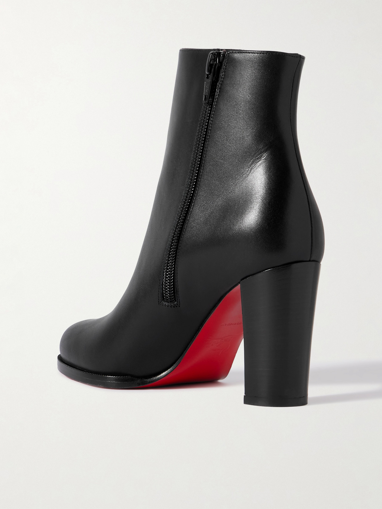 Shop Christian Louboutin Adox 85 Leather Ankle Boots In Black