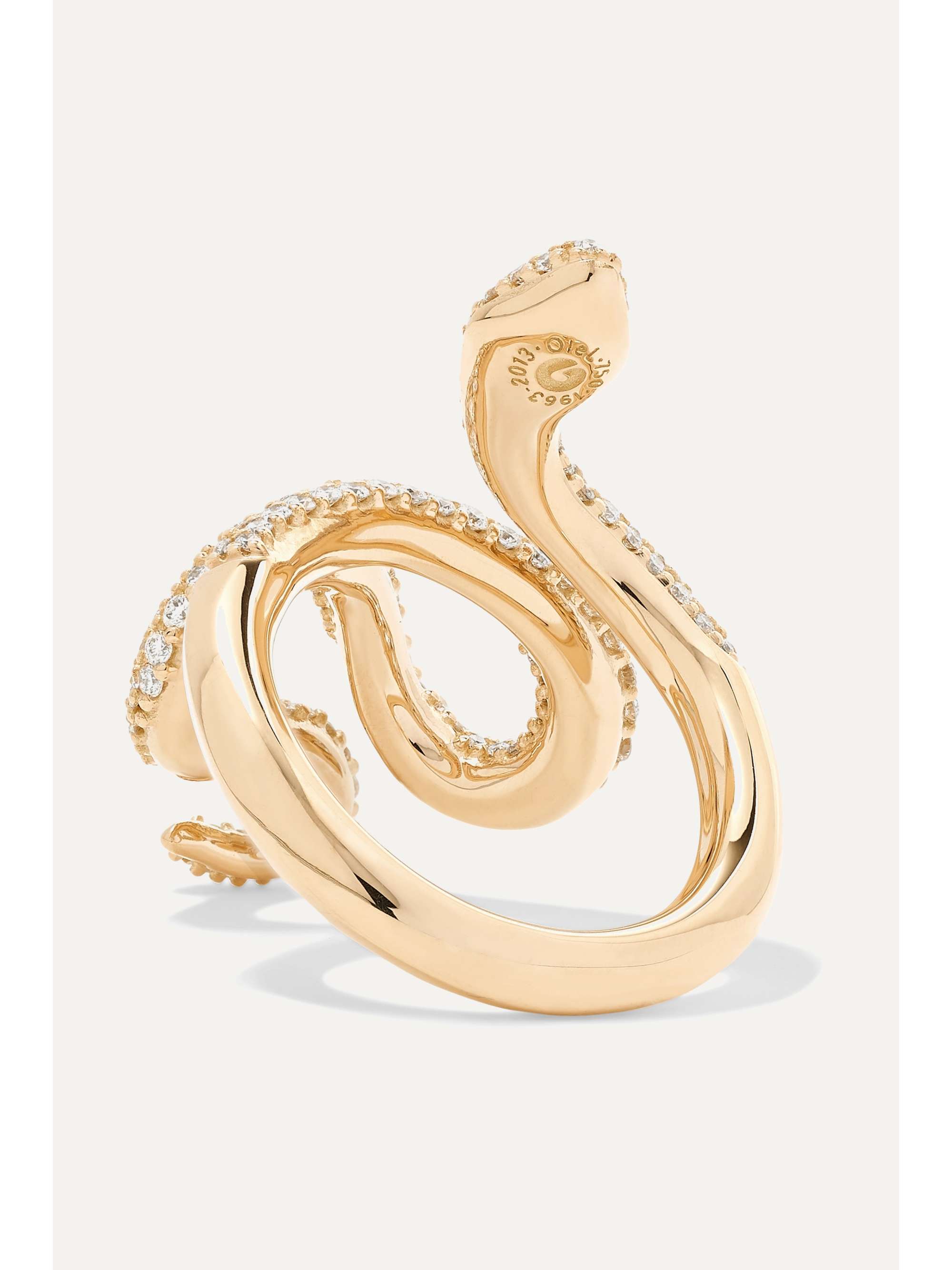 OLE LYNGGAARD COPENHAGEN Snake medium 18-karat gold diamond ring