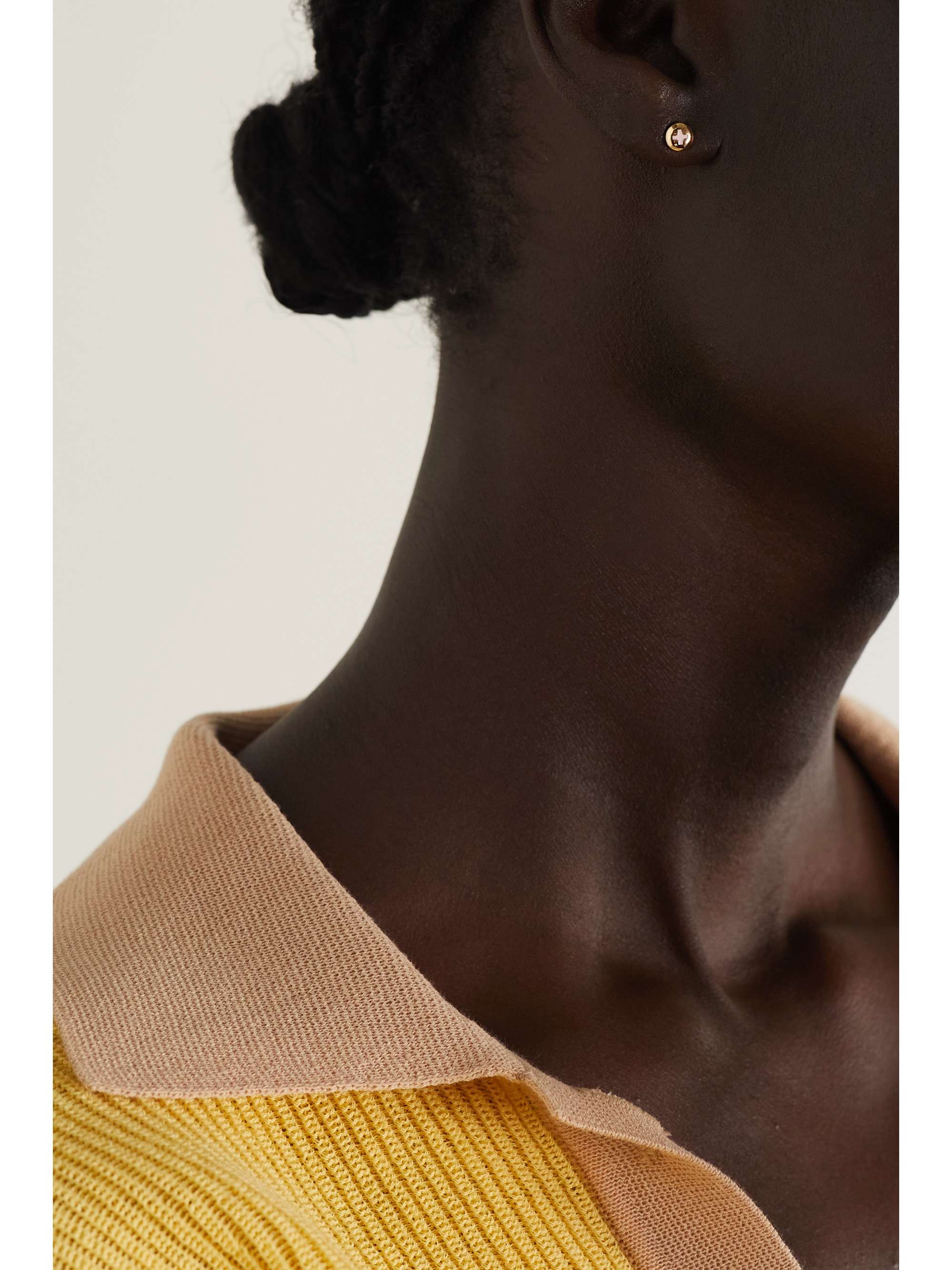 ALISON LOU Tiny Screw 14-karat gold and enamel earring