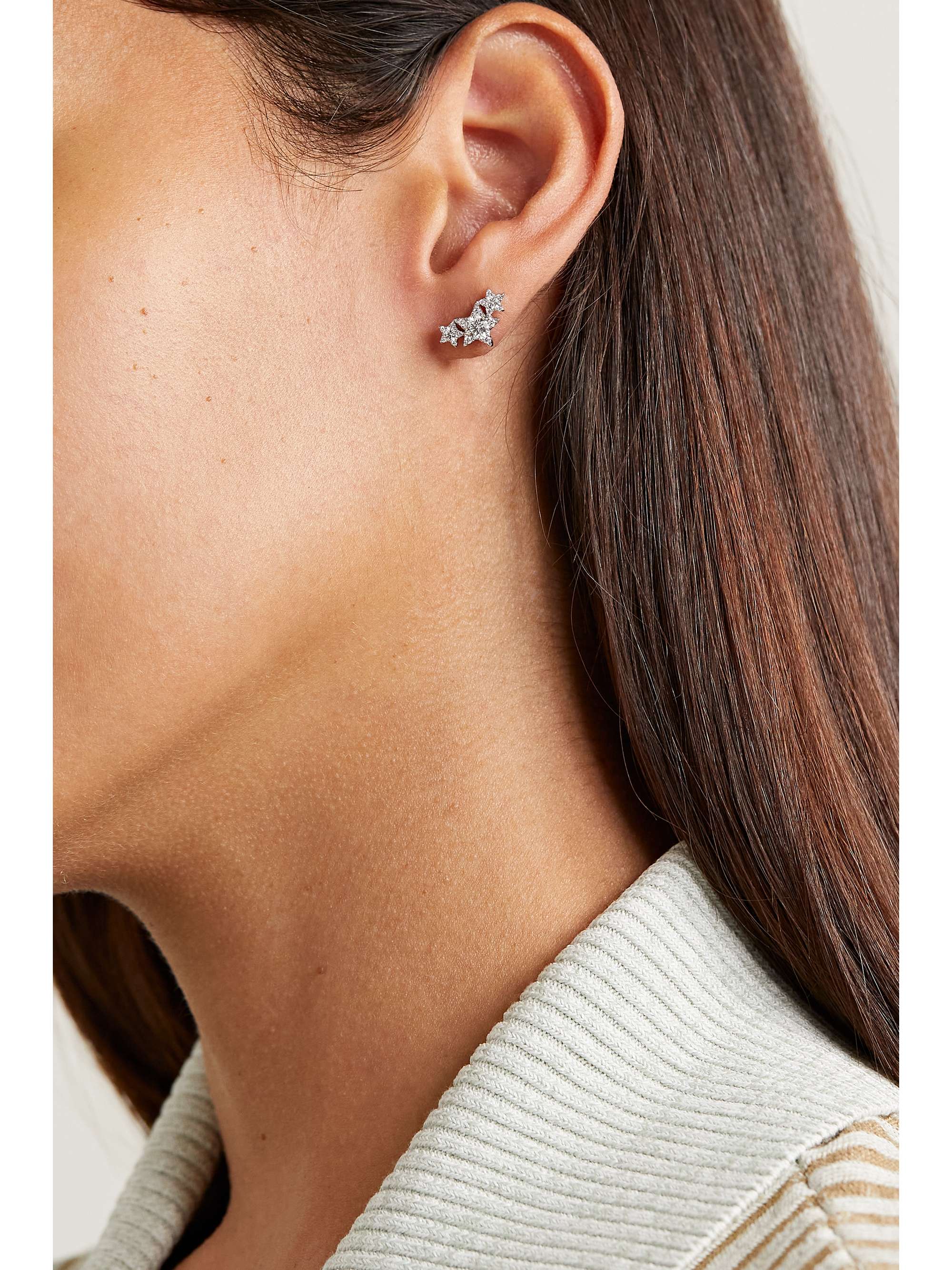 MARIA TASH Star Garland 14-karat white gold diamond earring