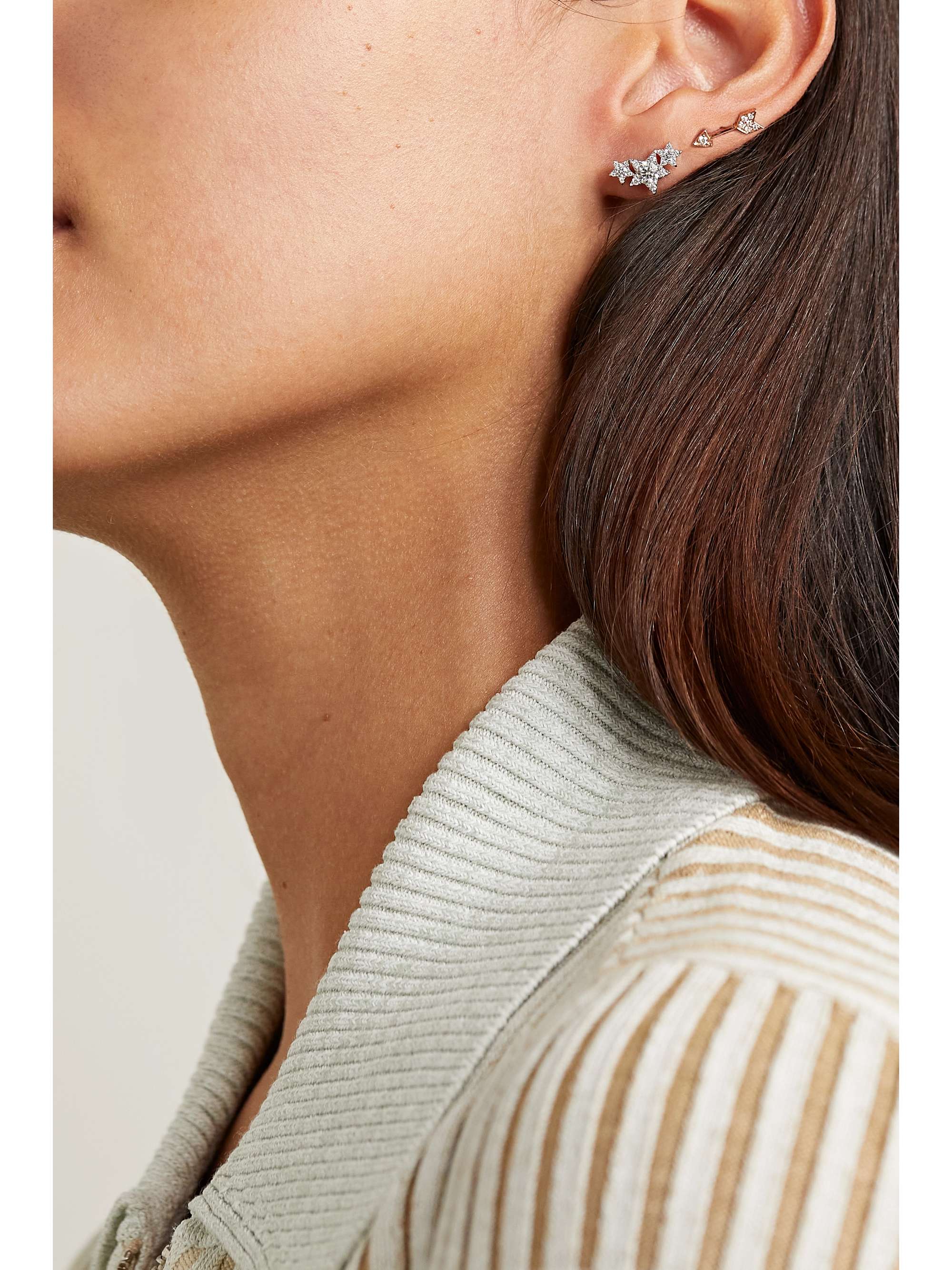 MARIA TASH Star Garland 14-karat white gold diamond earring
