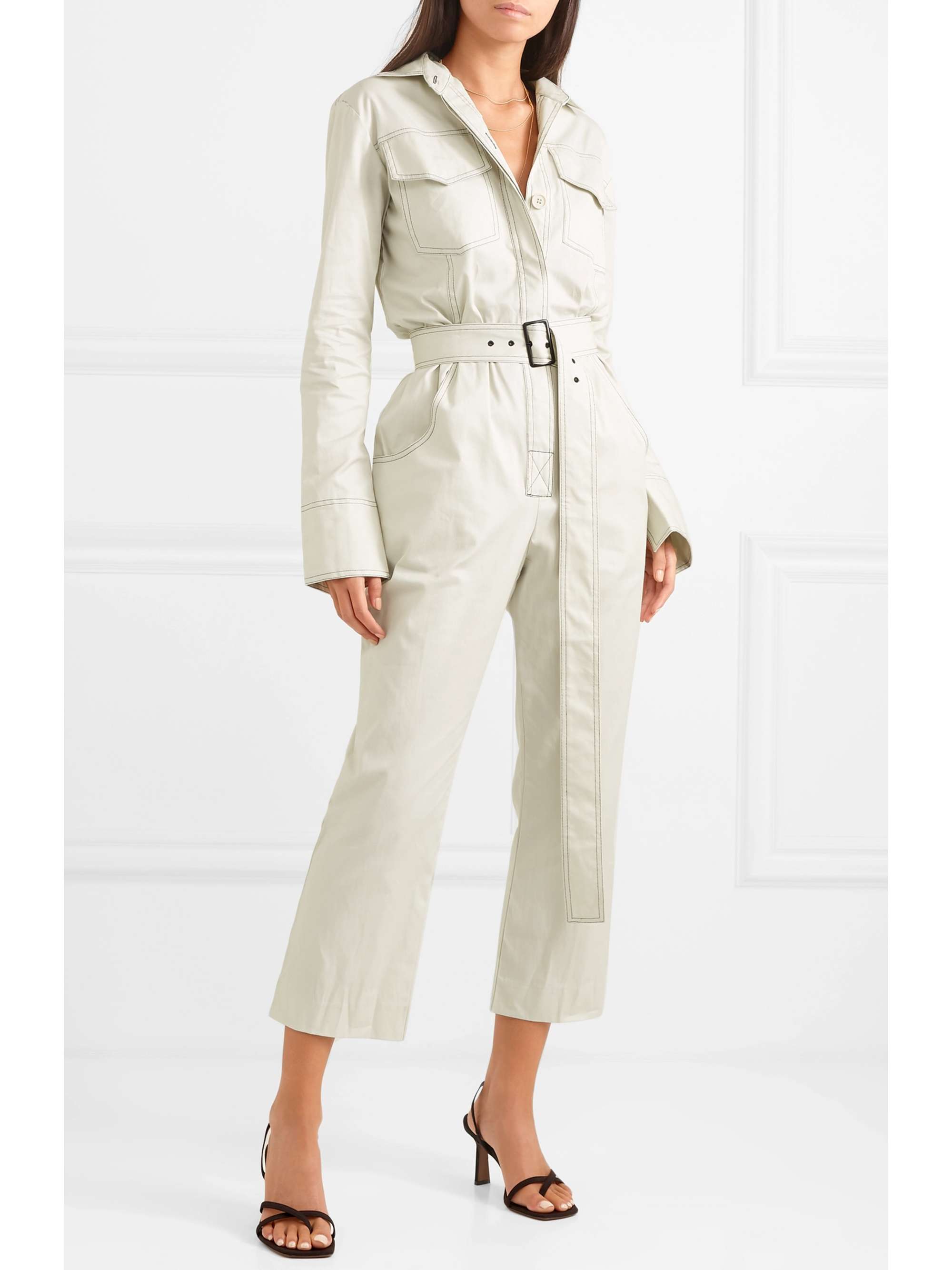 ORSEUND IRIS Workwear belted cotton-gabardine jumpsuit