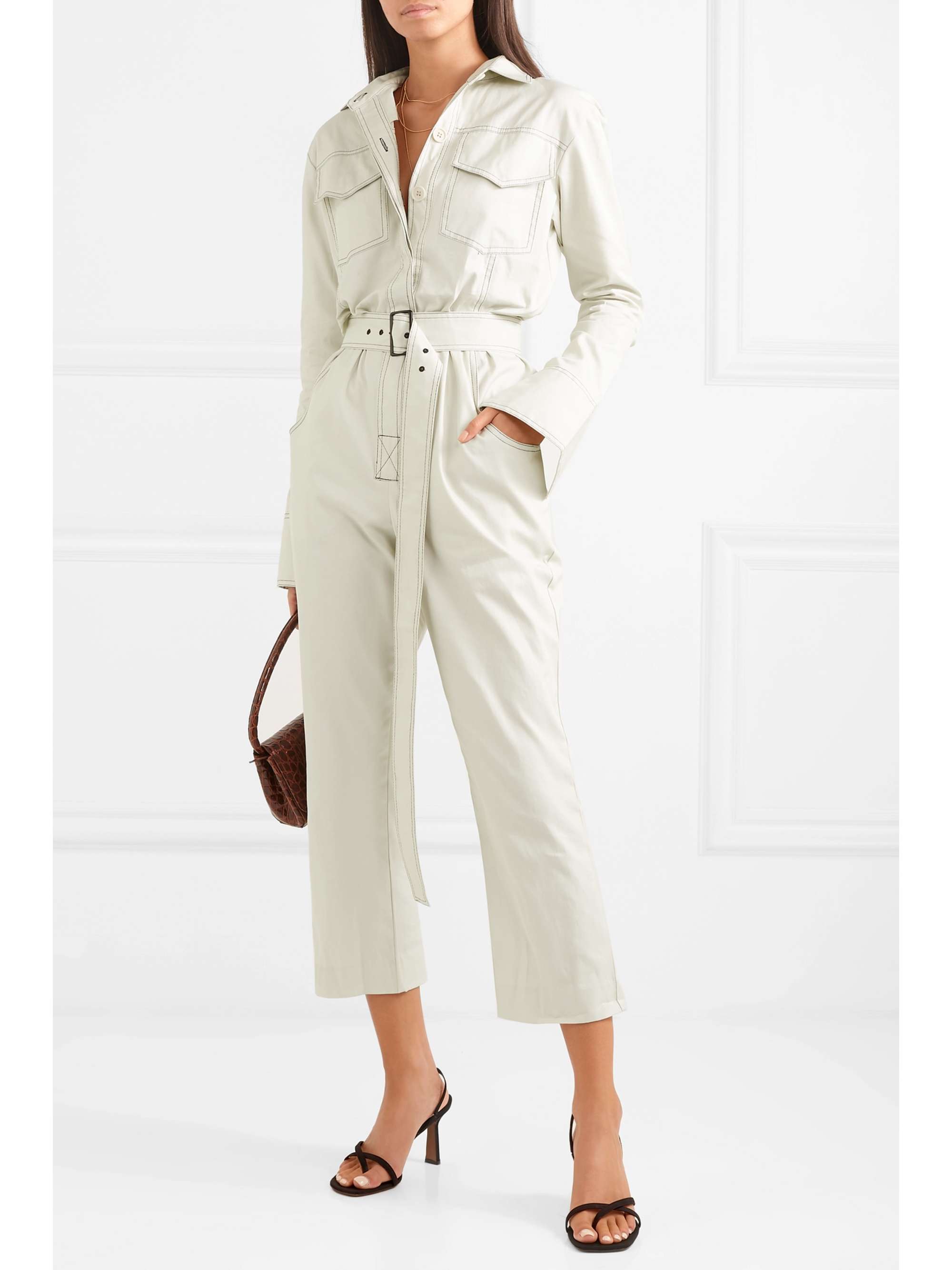 ORSEUND IRIS Workwear belted cotton-gabardine jumpsuit