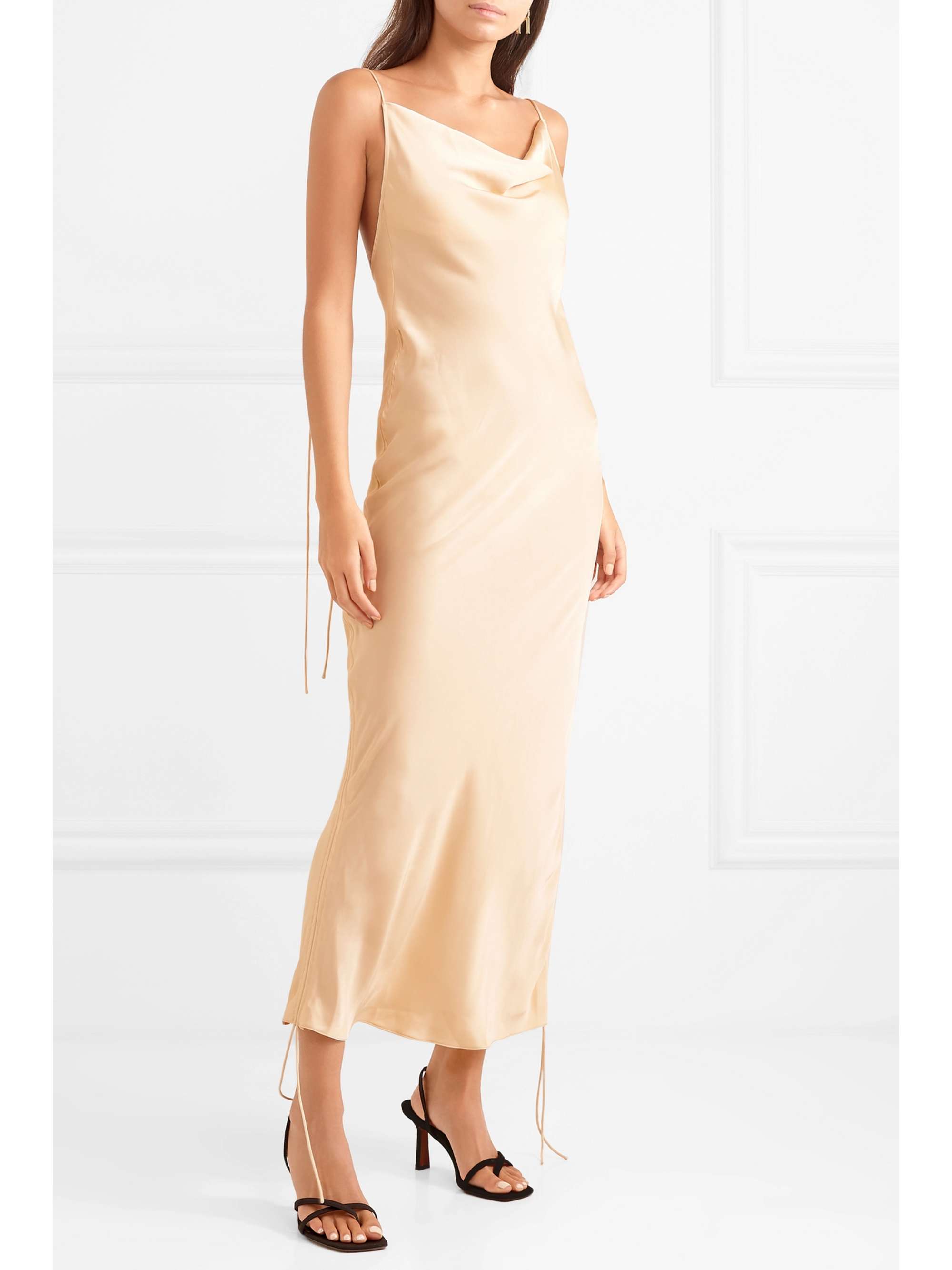 ORSEUND IRIS Ruched satin dress